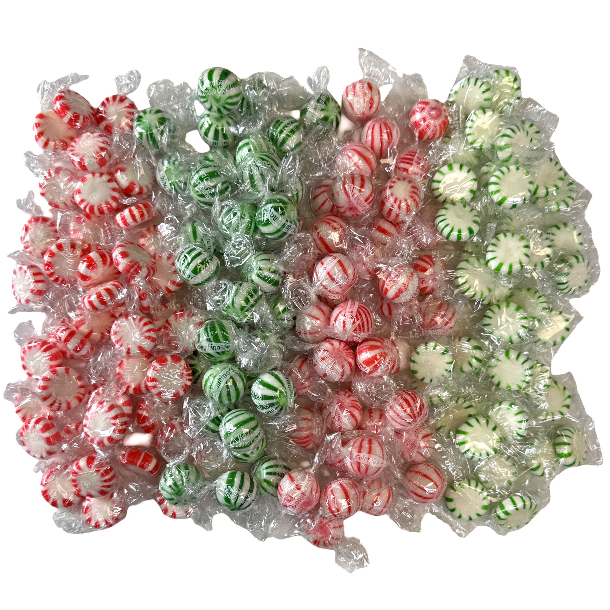 Mint Medley Includes: Red Peppermint and Green Spearmint Starlights and Jumbo Balls Mint Candy, 4 Different Kinds, 2 lbs Total