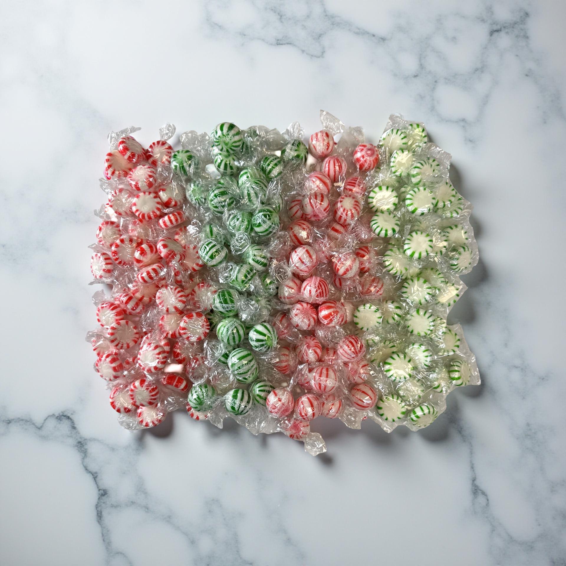 Mint Medley Includes: Red Peppermint and Green Spearmint Starlights and Jumbo Balls Mint Candy, 4 Different Kinds, 2 lbs Total 3