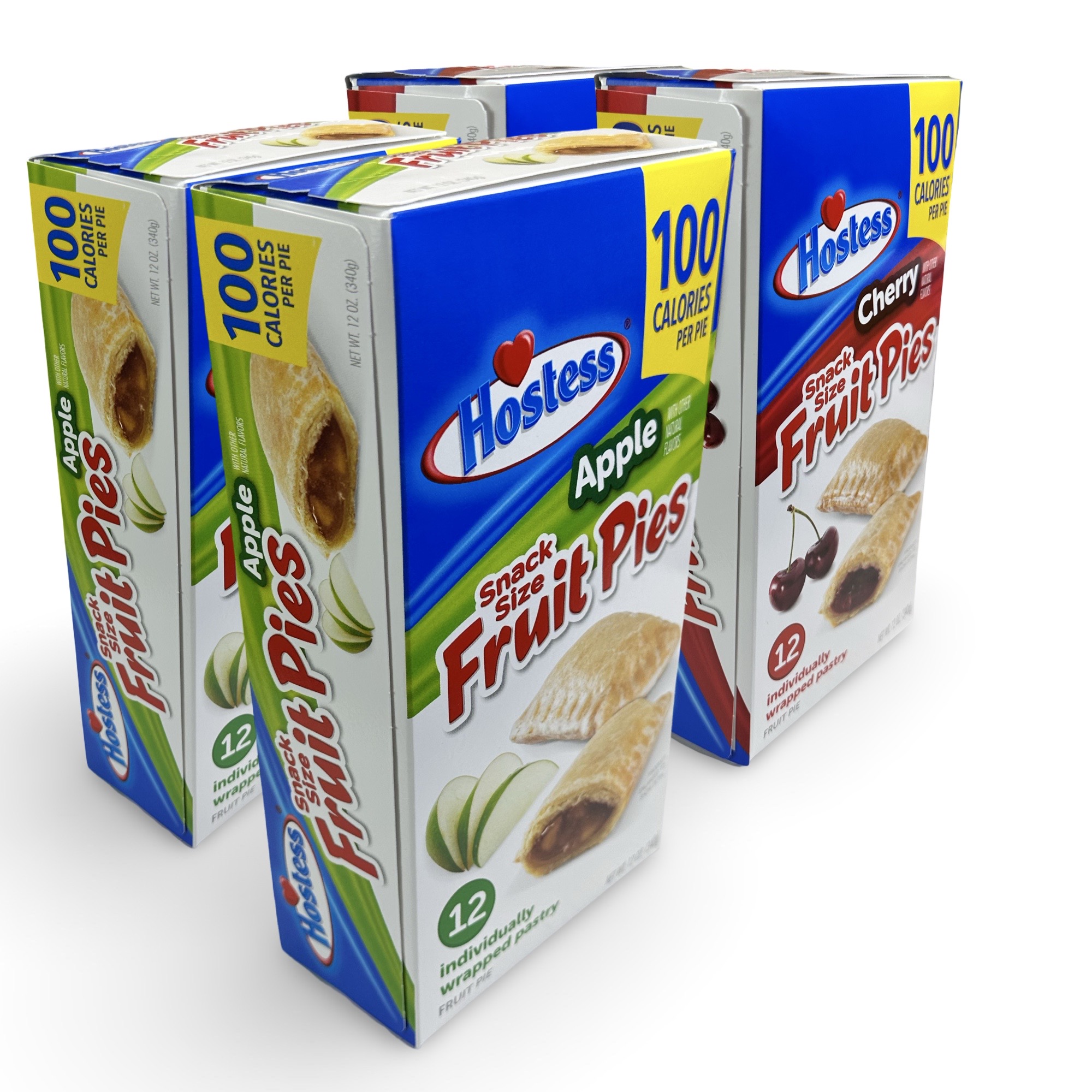 Hostess Snack Size 100 Calorie Mini Fruit Pies | Four 12 Ct Boxes | Apple & Cherry Combo | 48 Total Pies 3