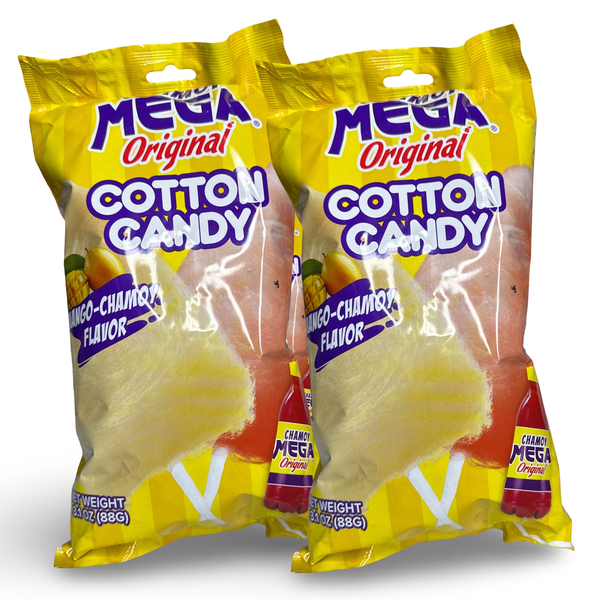Mango Chamoy Cotton Candy, 2x Full Size 3.1 oz. Bags