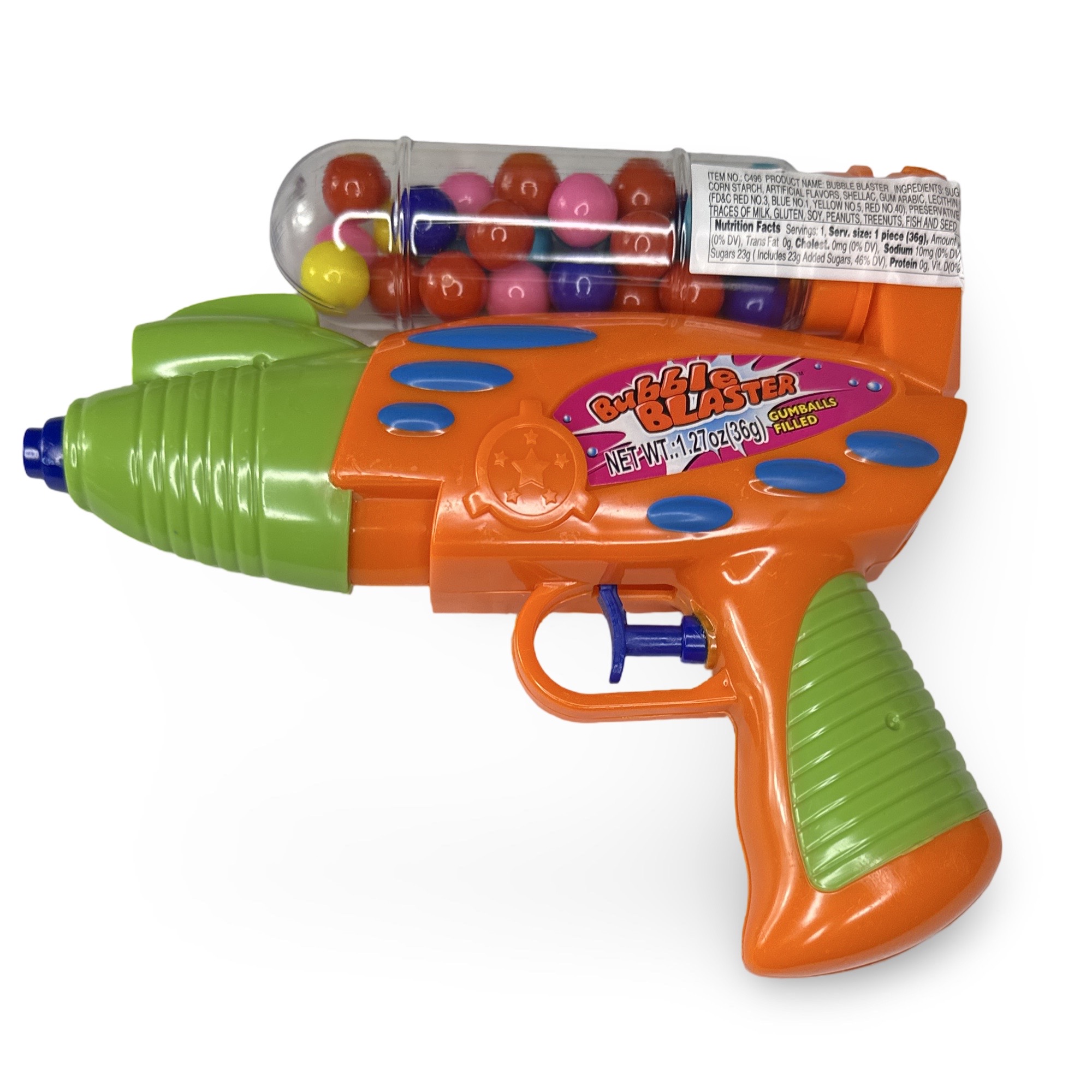 Fun Candy With Built in Toys - Large Bubble Blaster Squirt-Gun with 25 Bubble Gumballs, Colors Vary (2 Pack) 2