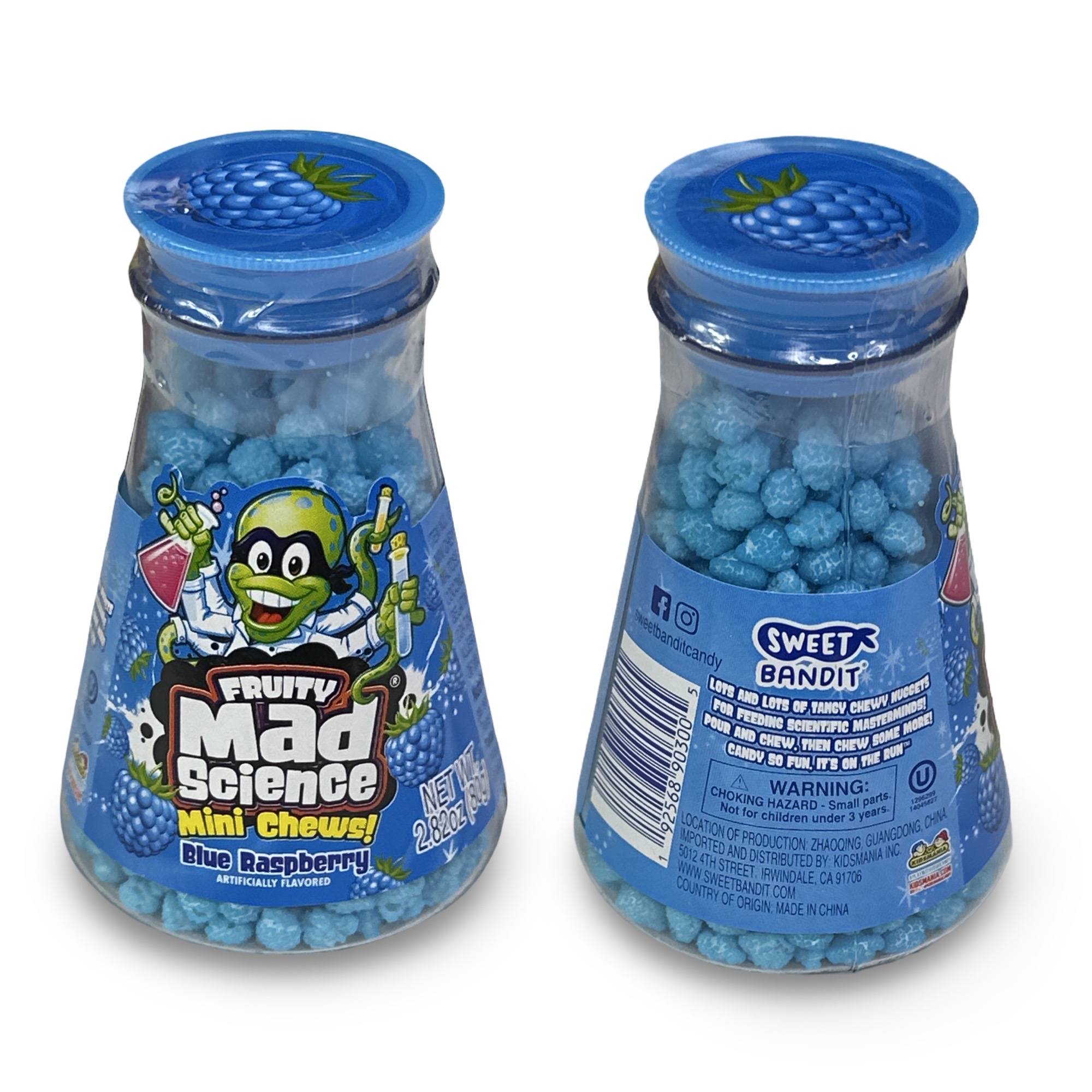 Mad Scientist Mini Nugget Candy Chews Filled Flask, Blue Raspberry and Strawberry Included 3
