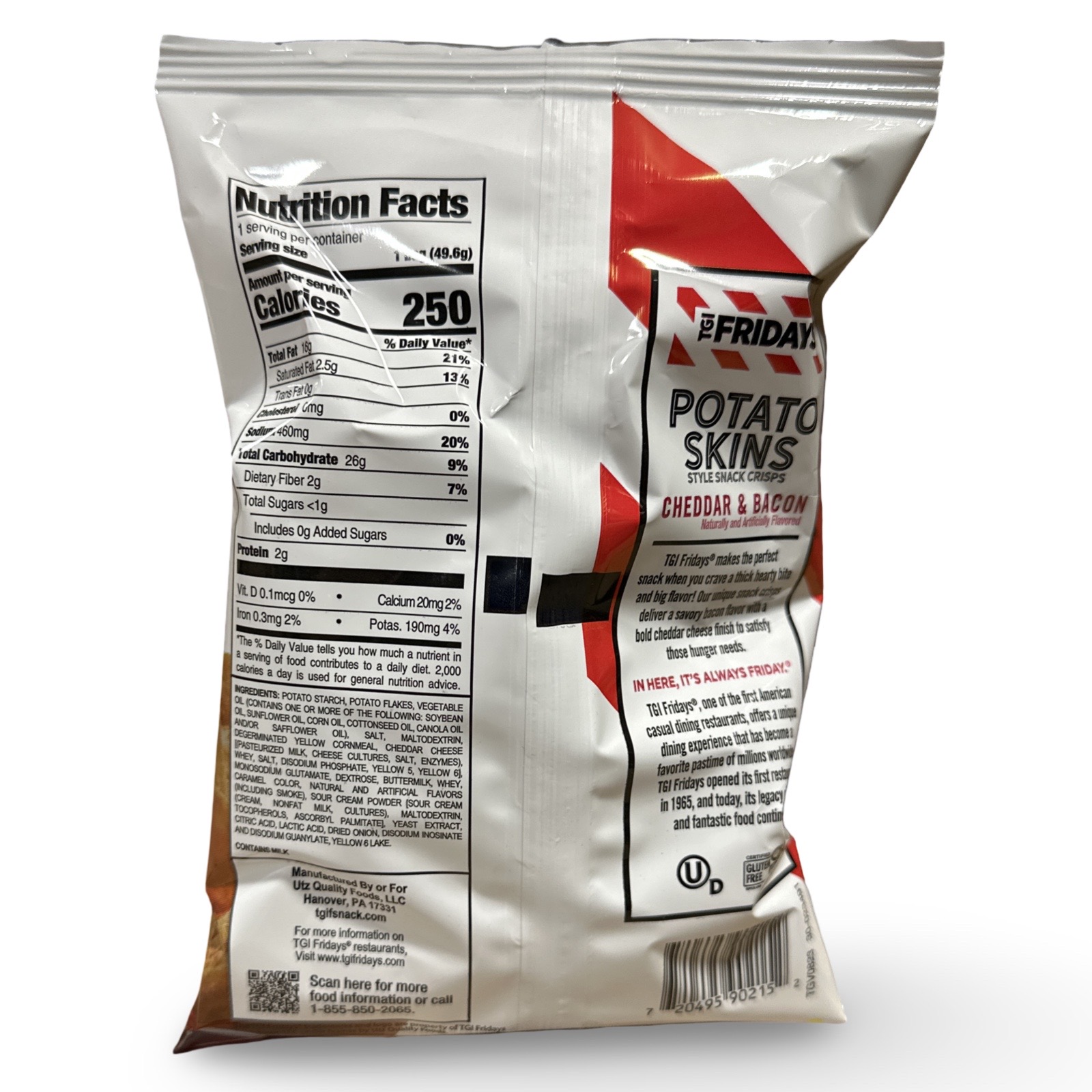 TGI Fridays Cheddar and Bacon Potato Skins, 1.75 oz, 10x Bags 2