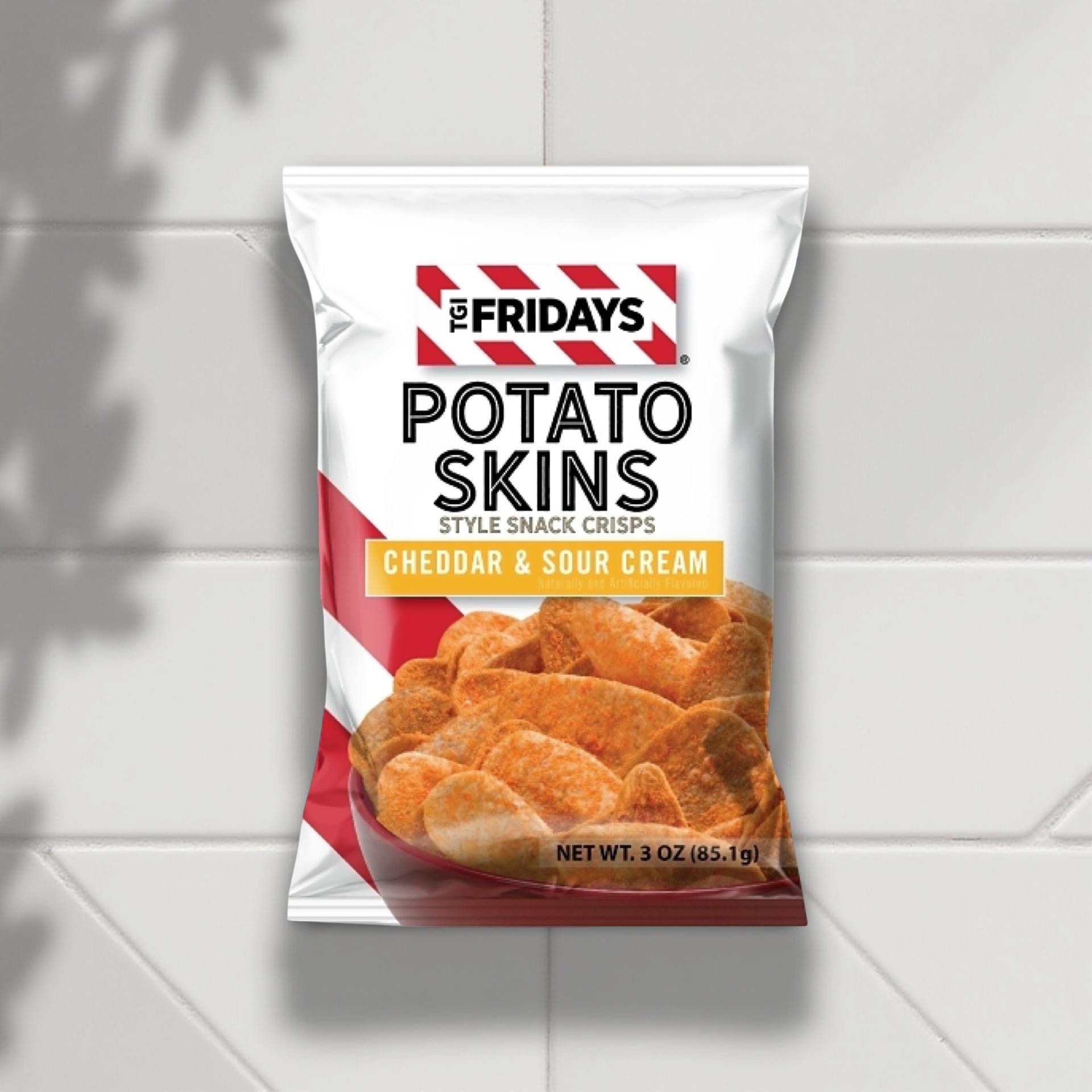 TGI Fridays, Potato Skins Snack Chips, Cheddar & Sour Cream, 3.0 oz. (6 Count) 3
