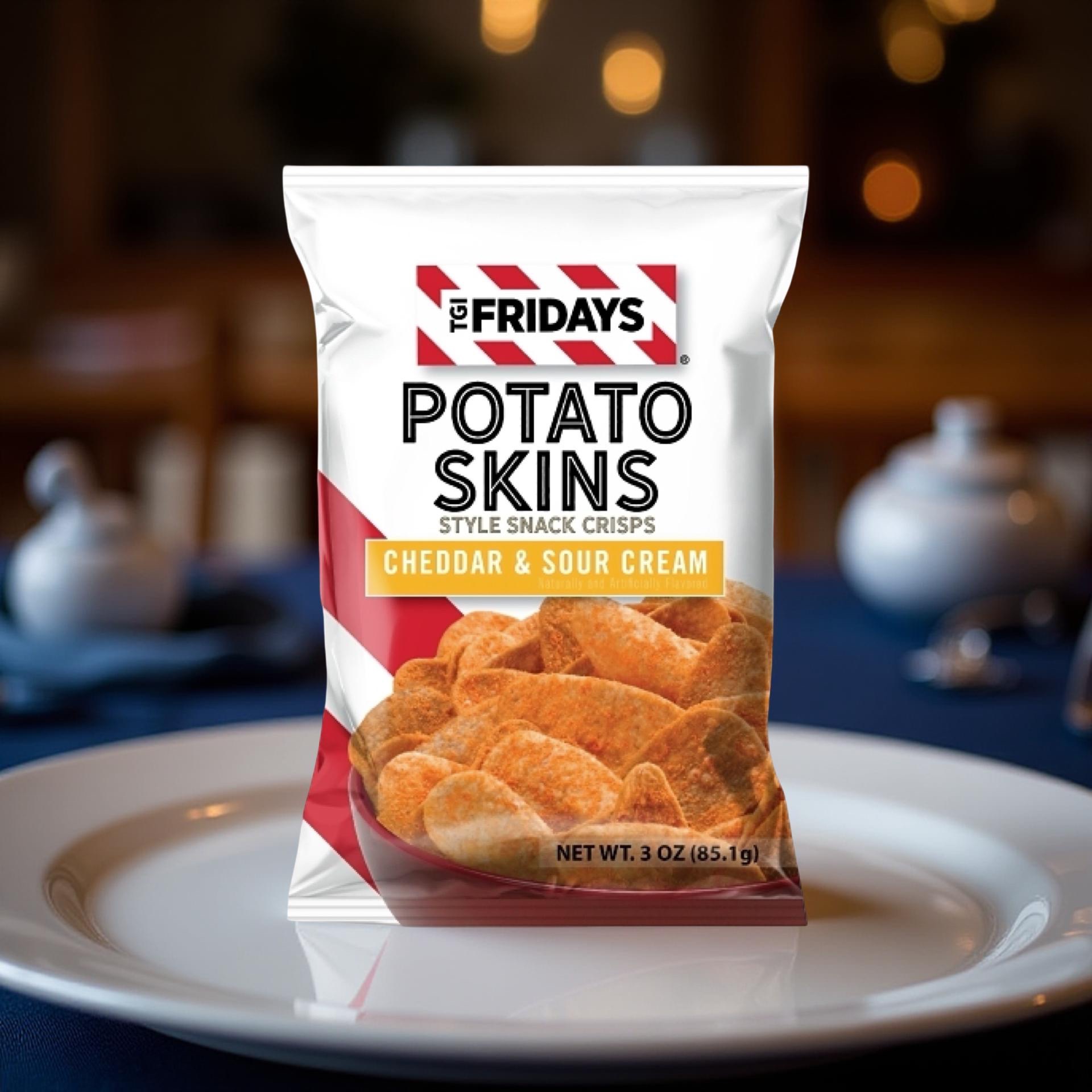 TGI Fridays, Potato Skins Snack Chips, Cheddar & Sour Cream, 3.0 oz. (6 Count) 5