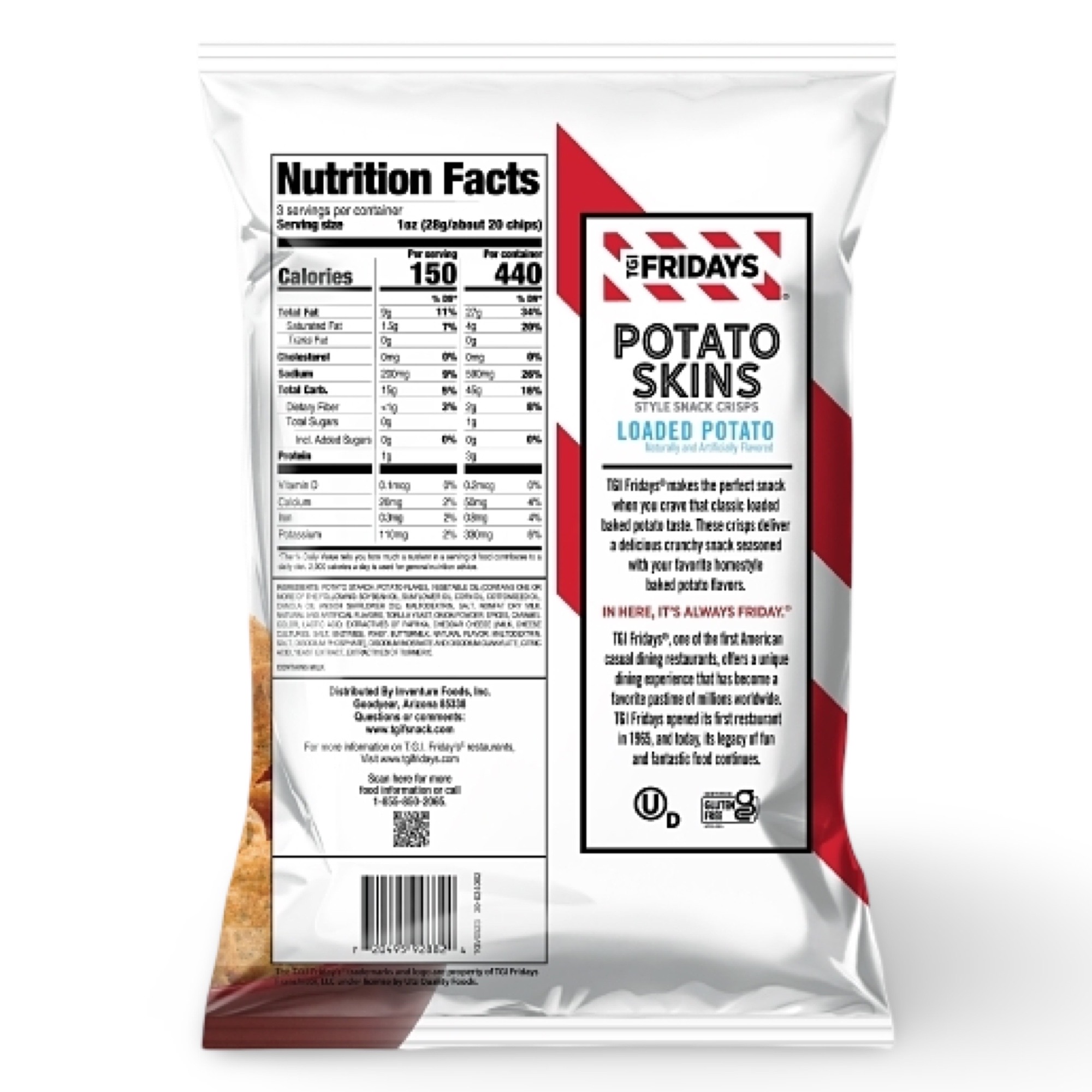 TGI Fridays Loaded Potato Skins Chips, 3 Oz (Pack of 6) 2