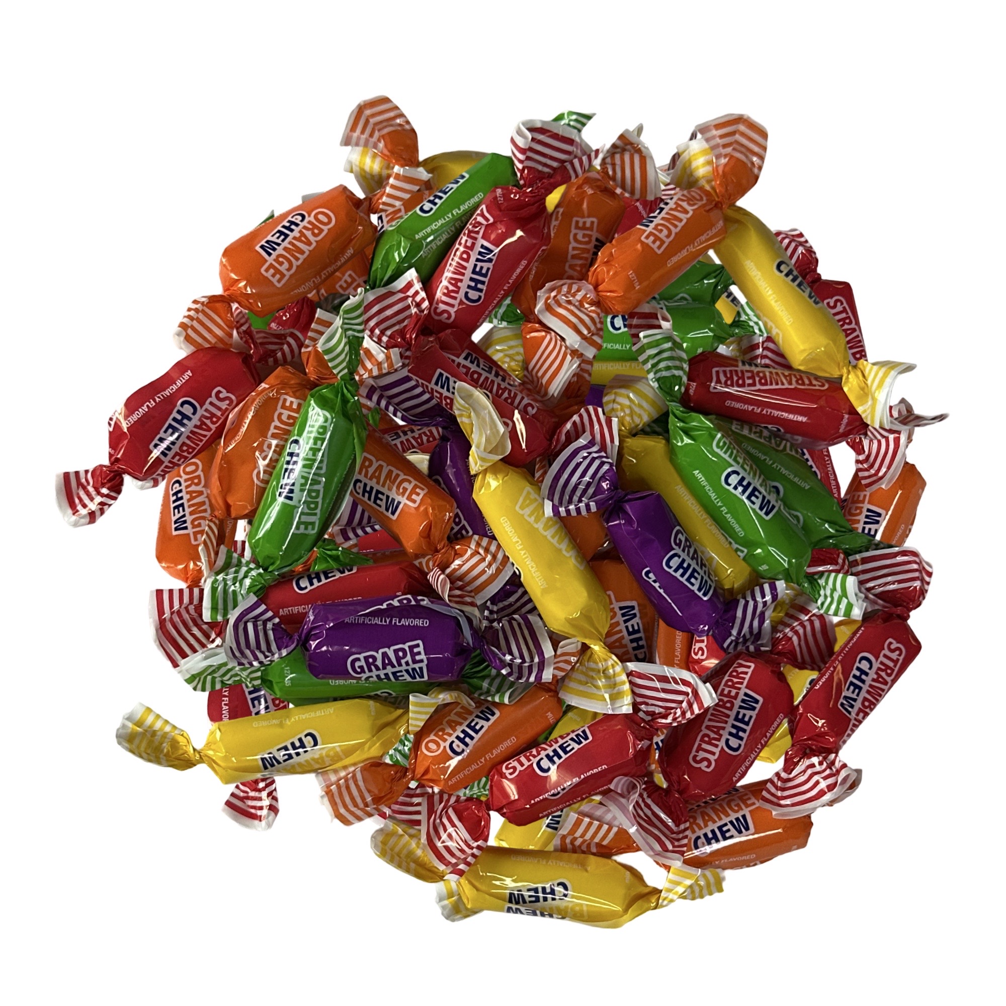 Assorted Colombina Fruit Chews Including Grape, Banana, Orange, Strawberry and Green Apple, 2 lbs.