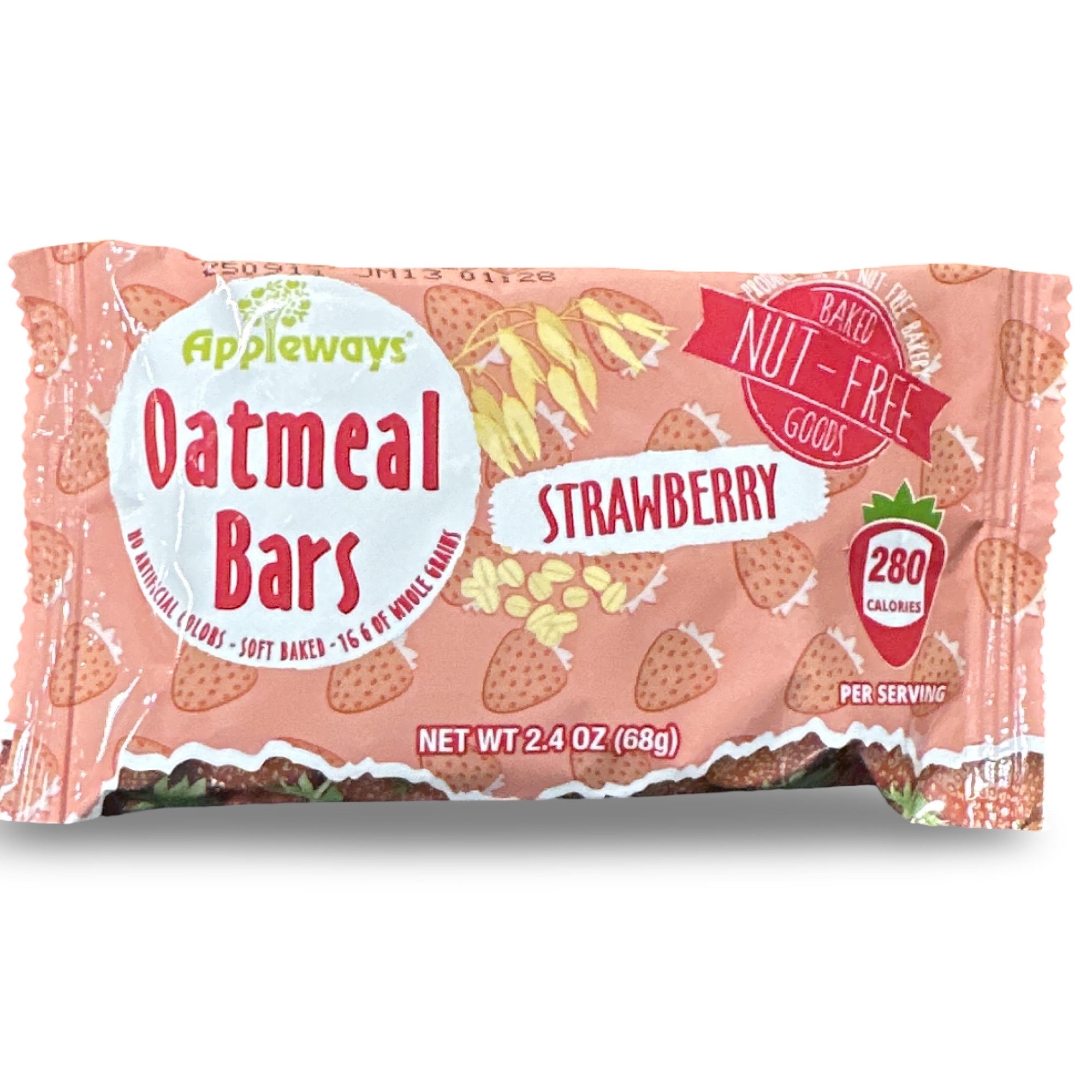 Appleways Whole Grain Strawberry Oatmeal Bar | 2.4 Oz | Pack of 12
