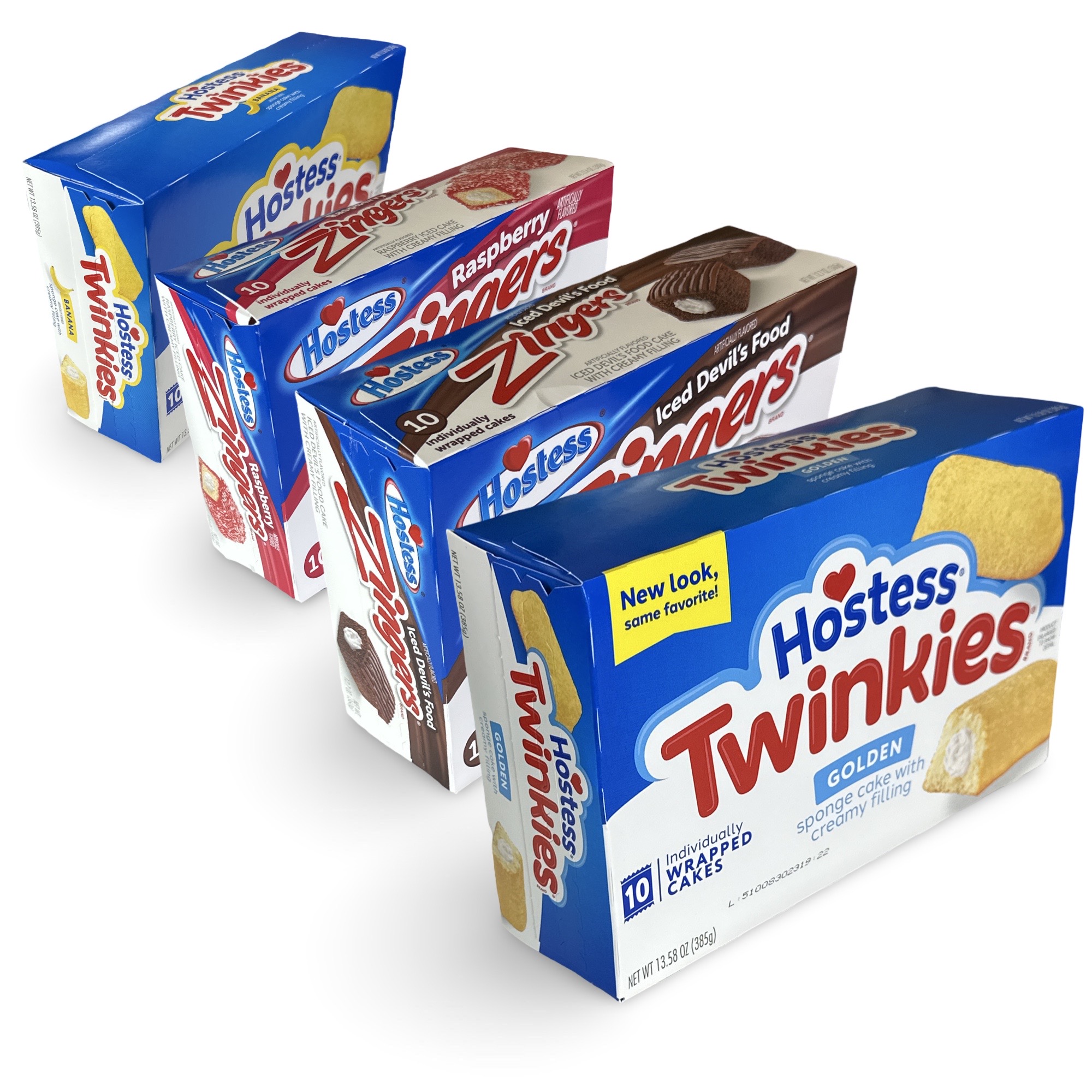 Hostess Ultimate Twinkie Variety Pack With Zingers | Four Flavors: Original, Chocolate Zingers, Banana, Berry Zingers | 4 10-Packs (40 Total)