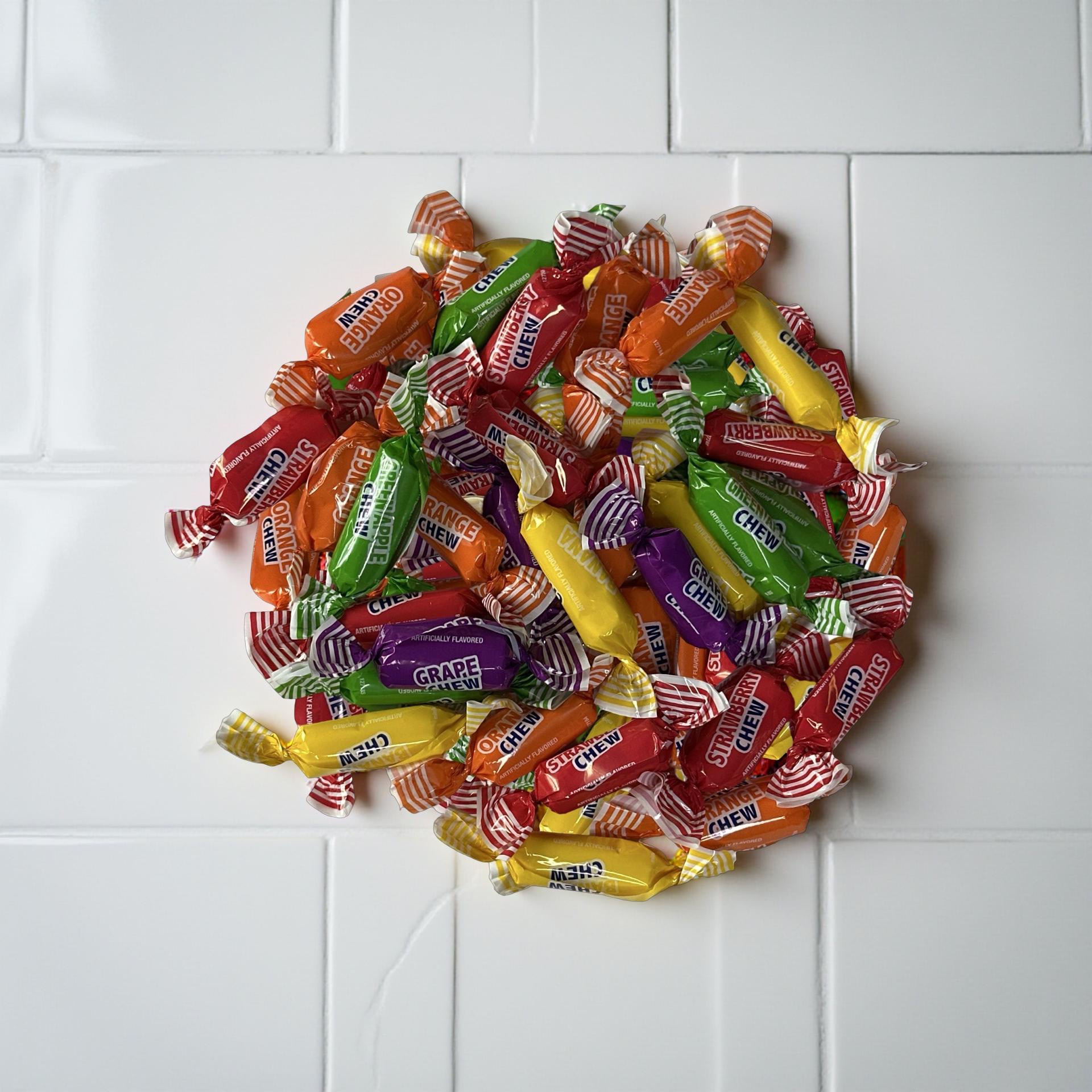 Assorted Colombina Fruit Chews Including Grape, Banana, Orange, Strawberry and Green Apple, 2 lbs. 3