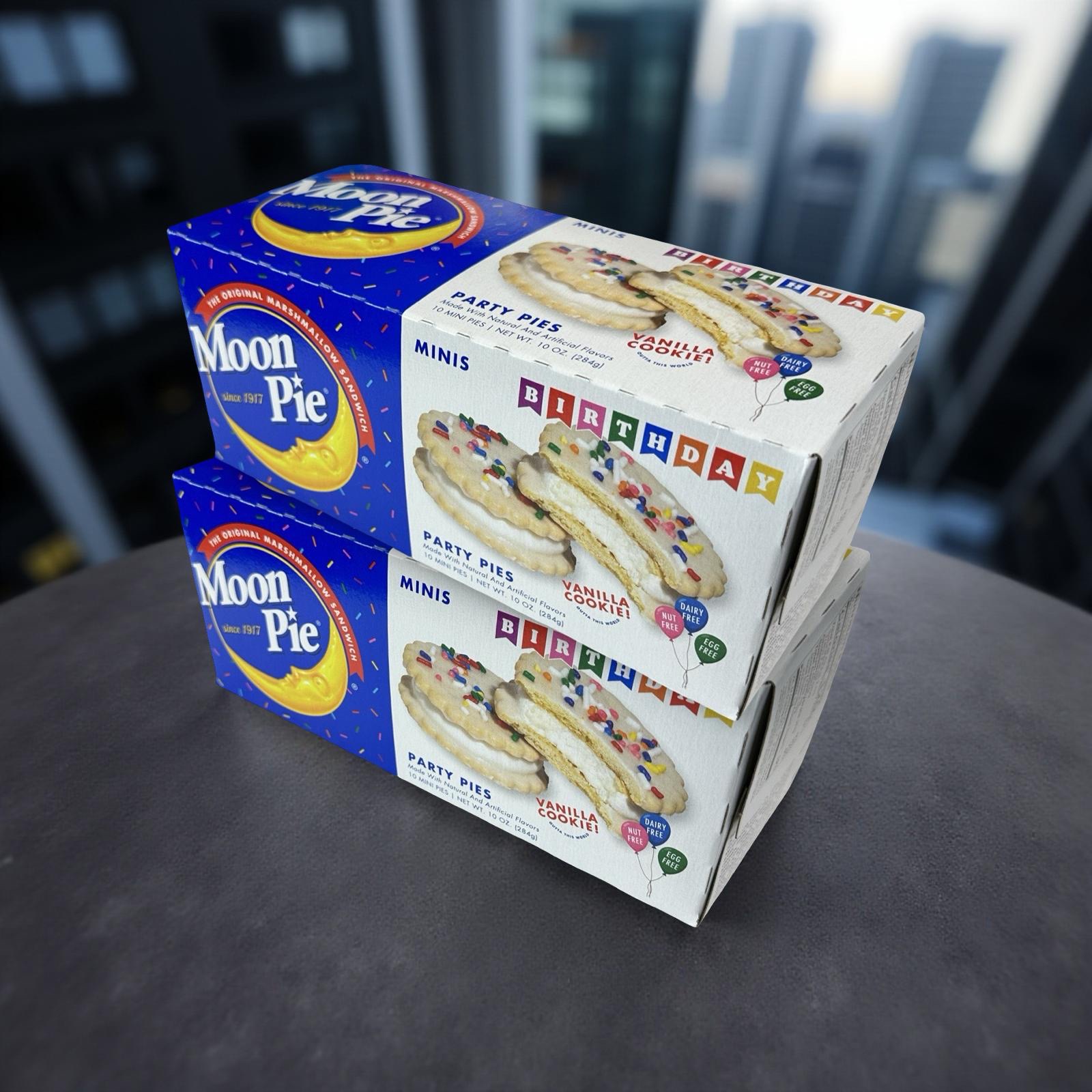 Moon Pie Mini Birthday Cake Vanilla Cookie Party Pies, 2 Boxes, 10 Per Box (20 Total) 4