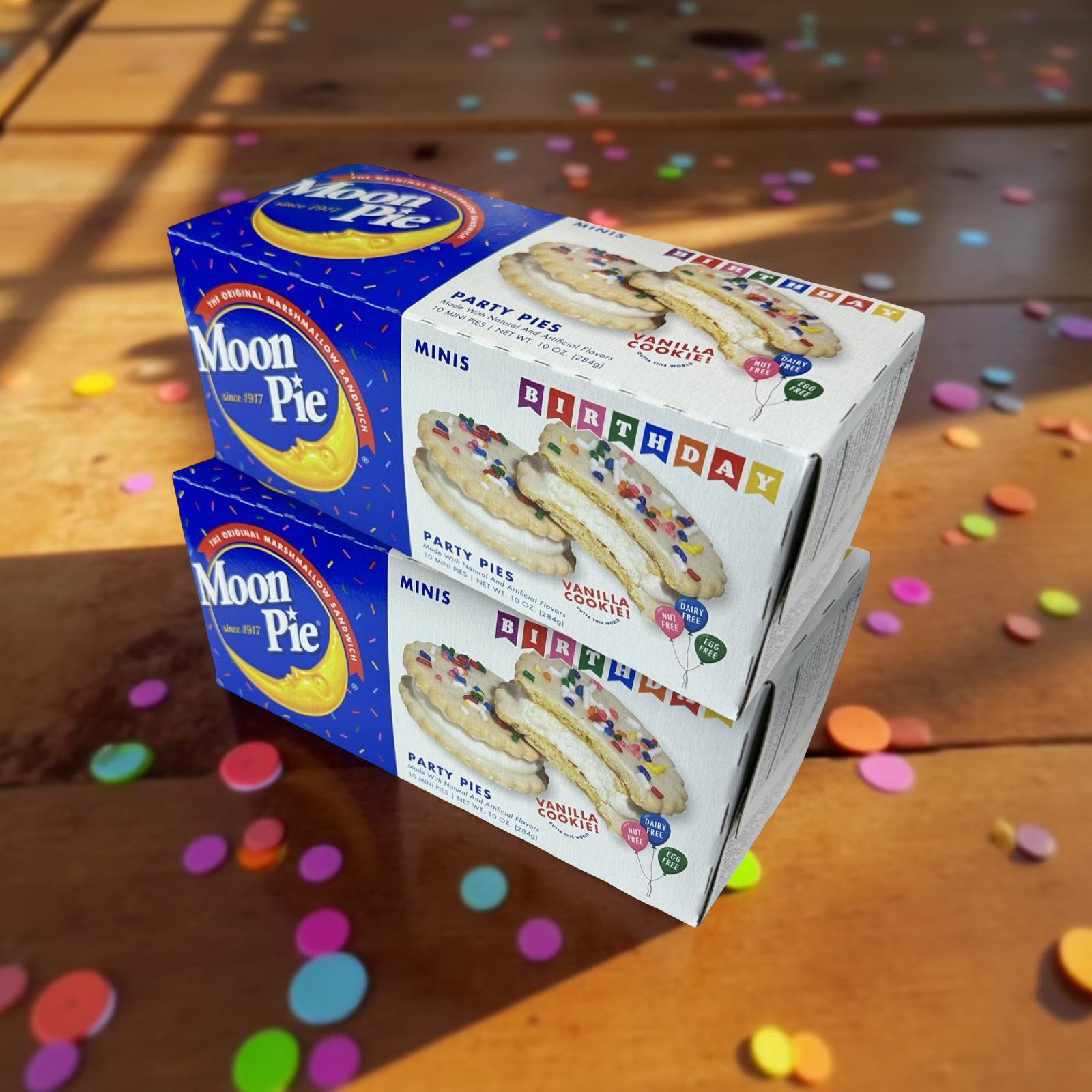 Moon Pie Mini Birthday Cake Vanilla Cookie Party Pies, 2 Boxes, 10 Per Box (20 Total) 3