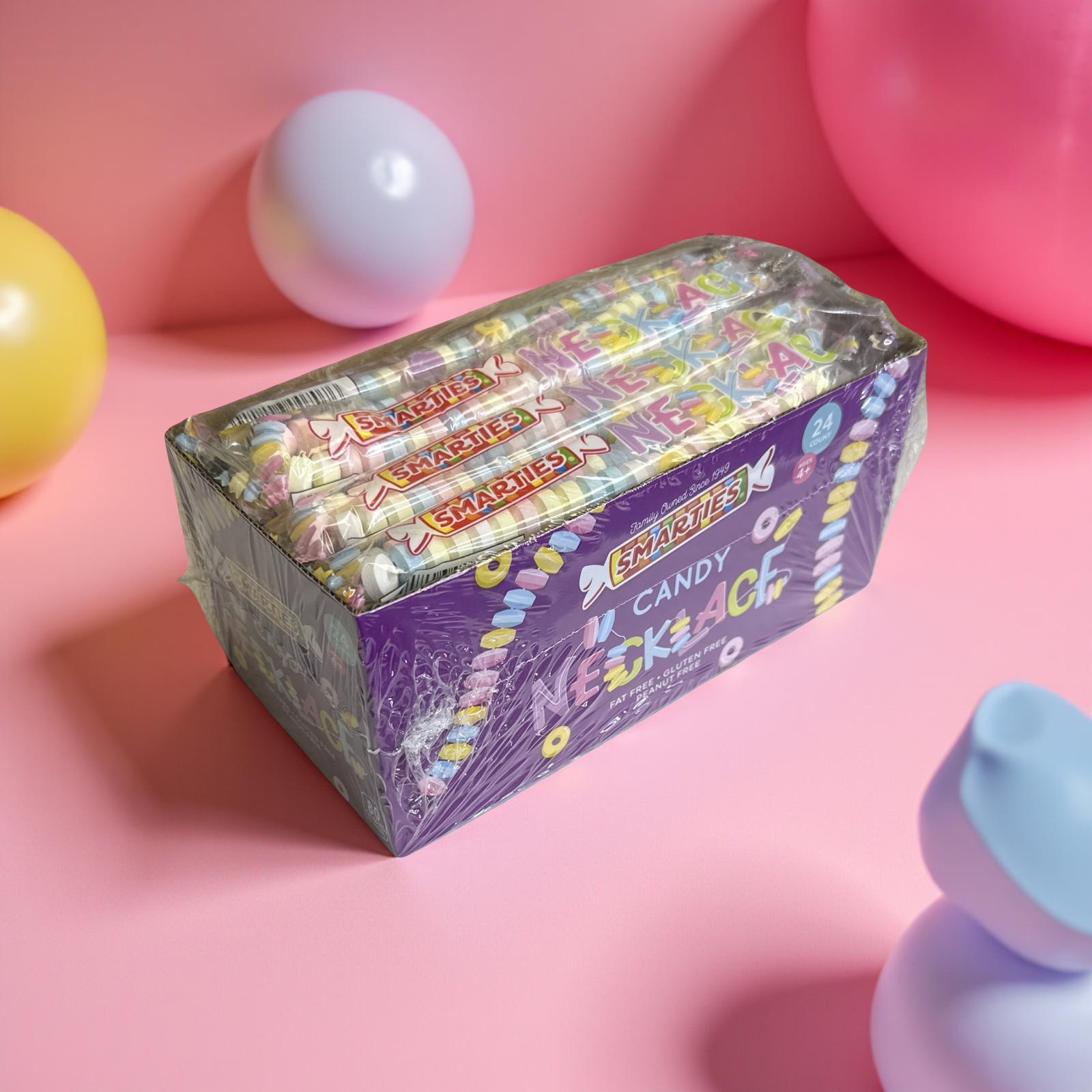 Smarties Candy Necklaces Individually Wrapped, Fruit Flavored Bulk Candy on Stretch String, 24 Count 2