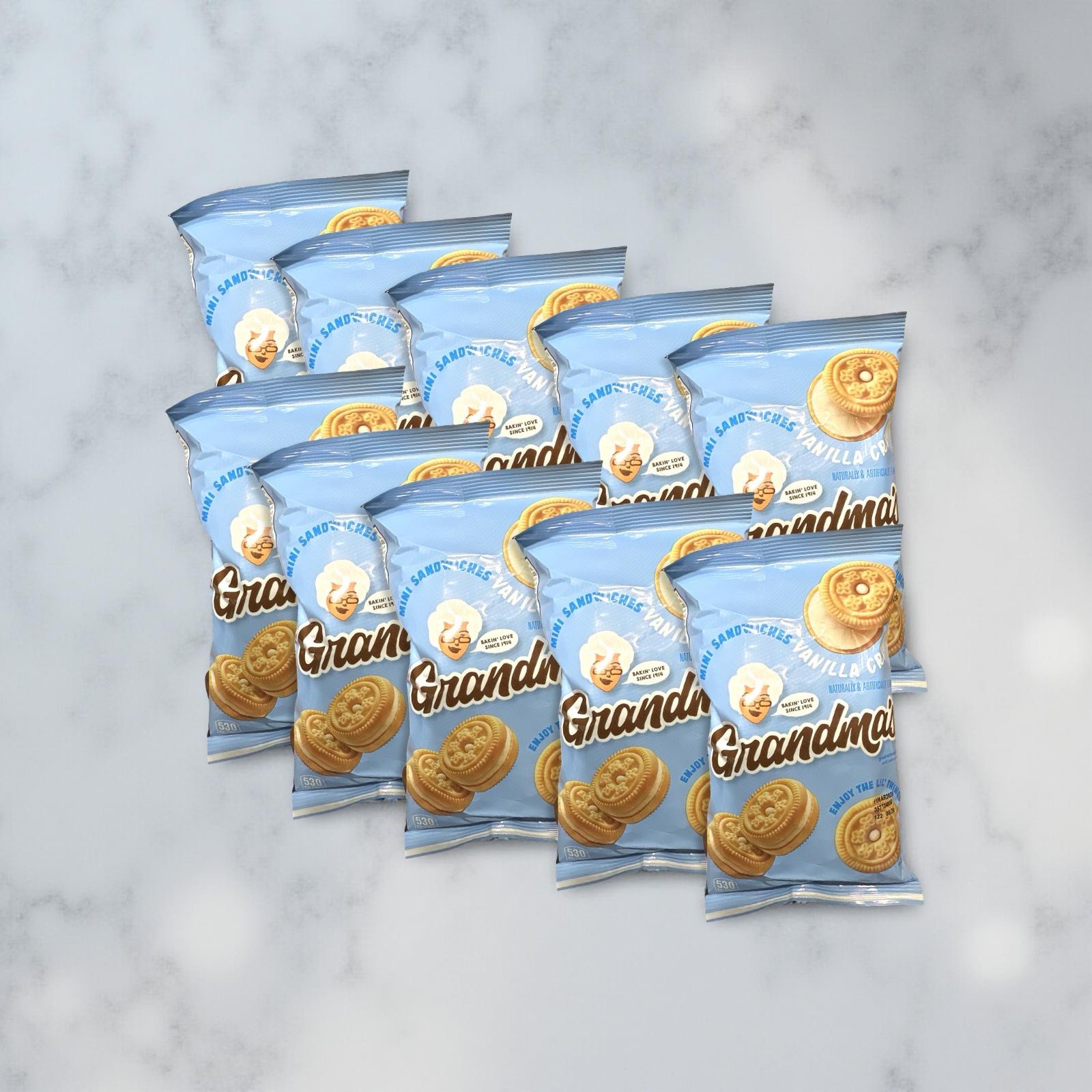 Grandma's Cookies 10 Pack, Mini Vanilla Cream Sandwich Cookies 5