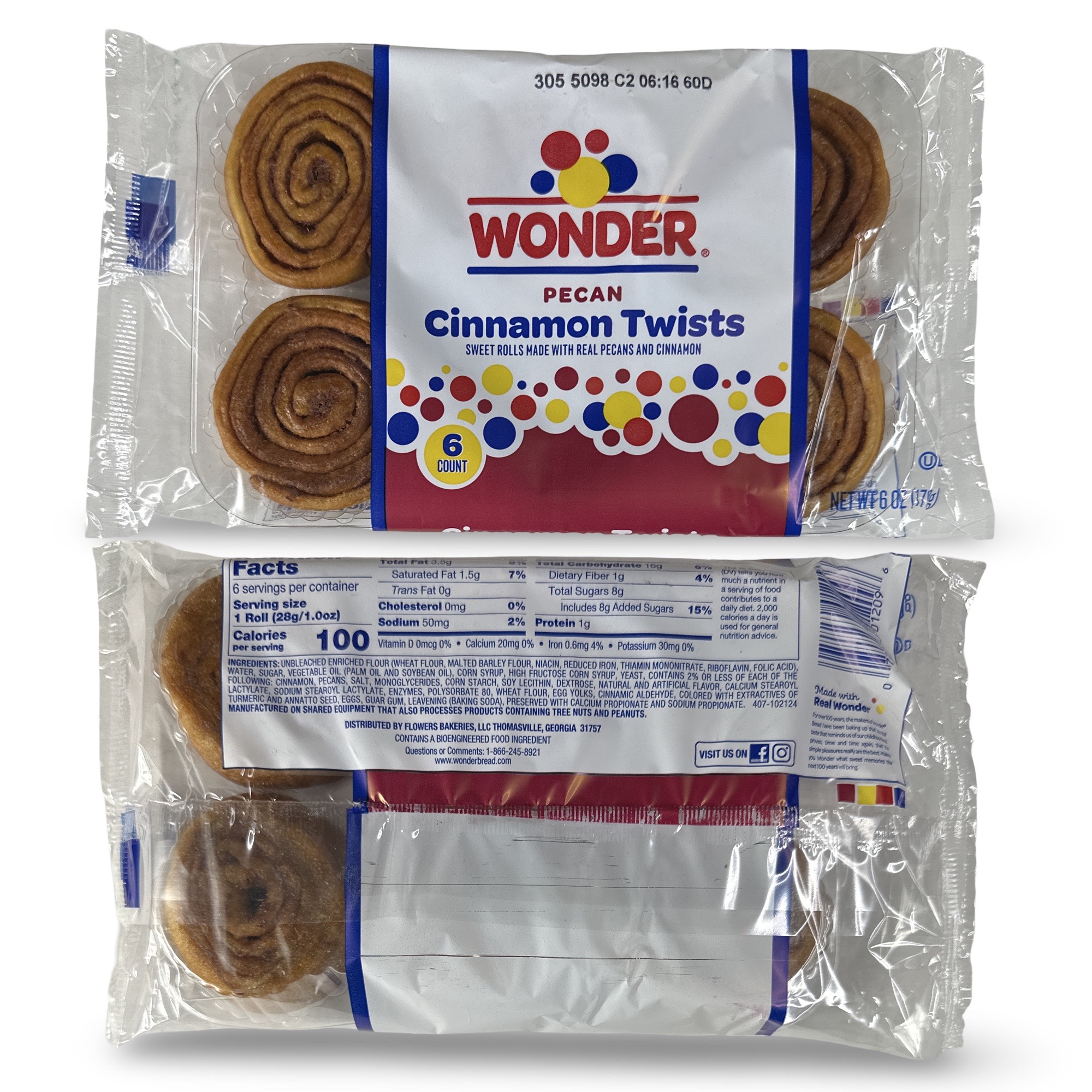 Wonder Pecan Spins Cinnamon Sweet Rolls, 6 Pieces, 4 Sleeves | 24 Total 2