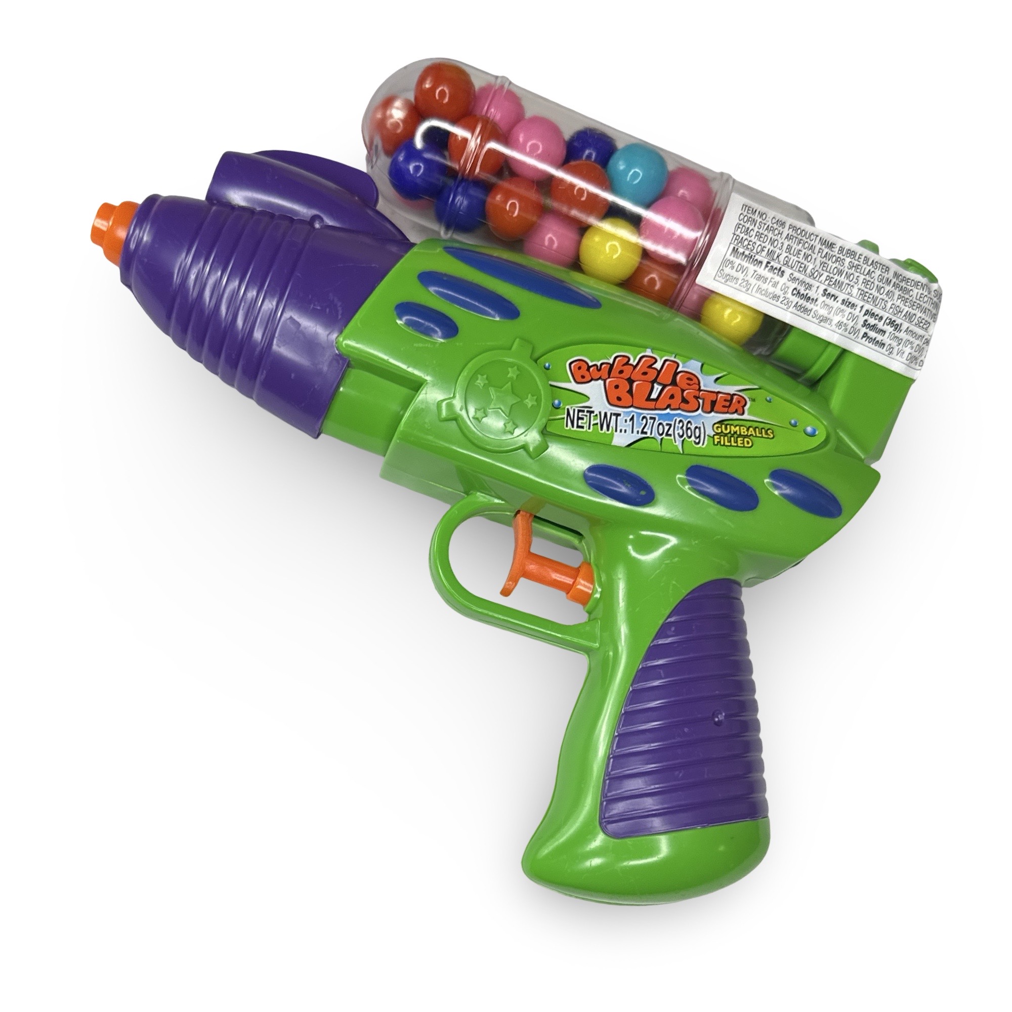 Fun Candy With Built in Toys - Large Bubble Blaster Squirt-Gun with 25 Bubble Gumballs, Colors Vary (2 Pack) 5