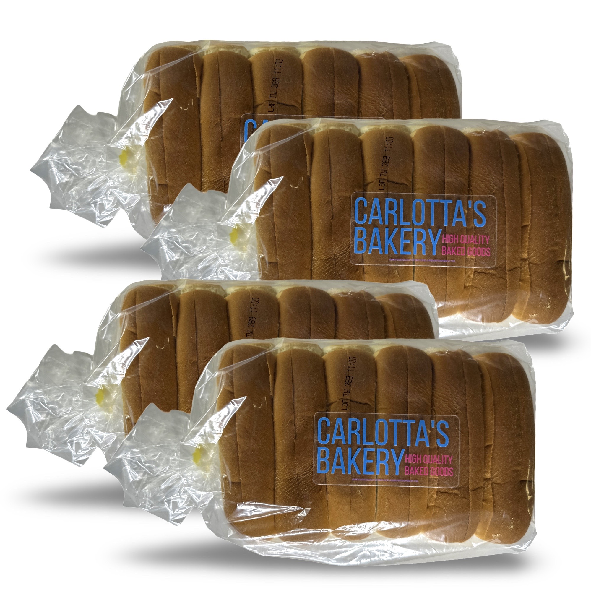 Carlotta's Bakery Lobster Rolls, Split Top Buns, New England Style Rolls (4 Pack (24 Buns)