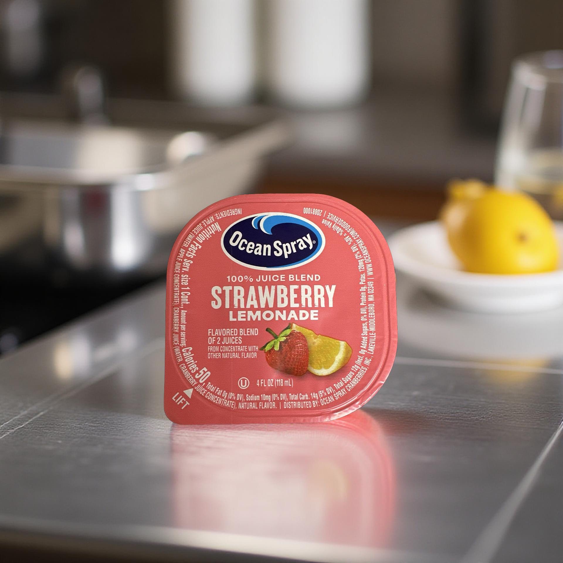 Ocean Spray Fruit Juice Individual Cups Strawberry Lemonade 100% Juice,  24 Cups 5