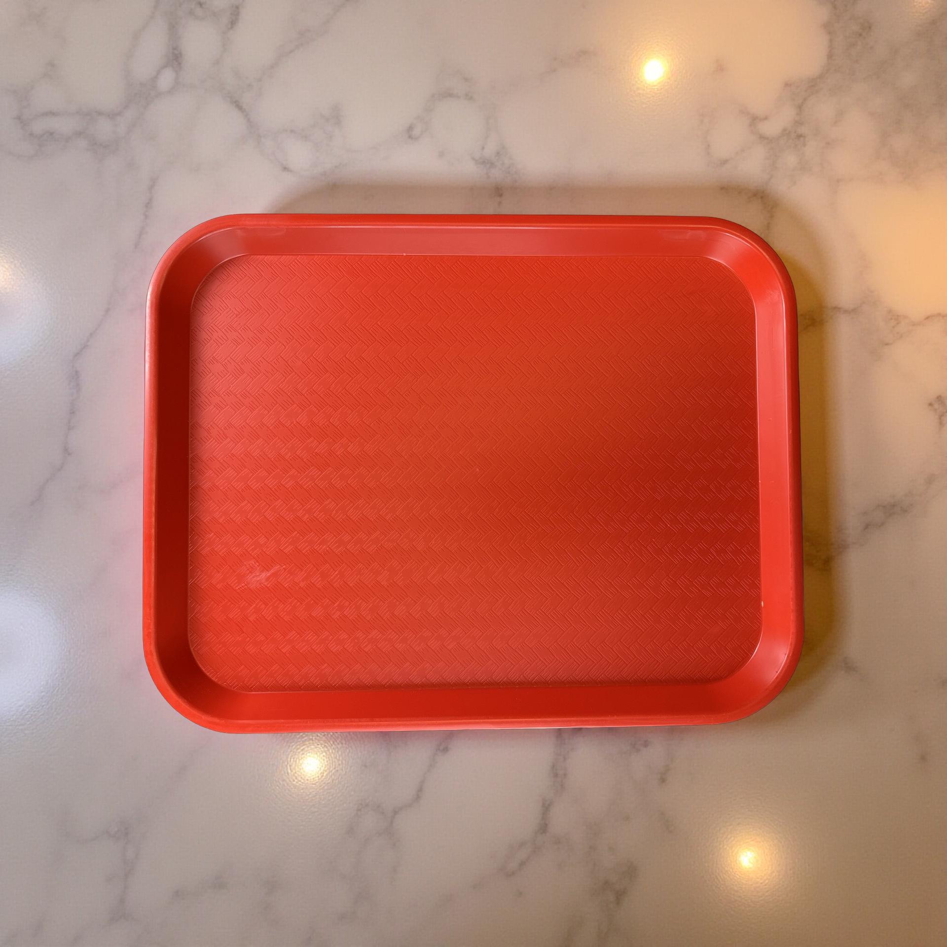 School Cafeteria Tray, Red, Full Size High Quality, 18 x 14 5