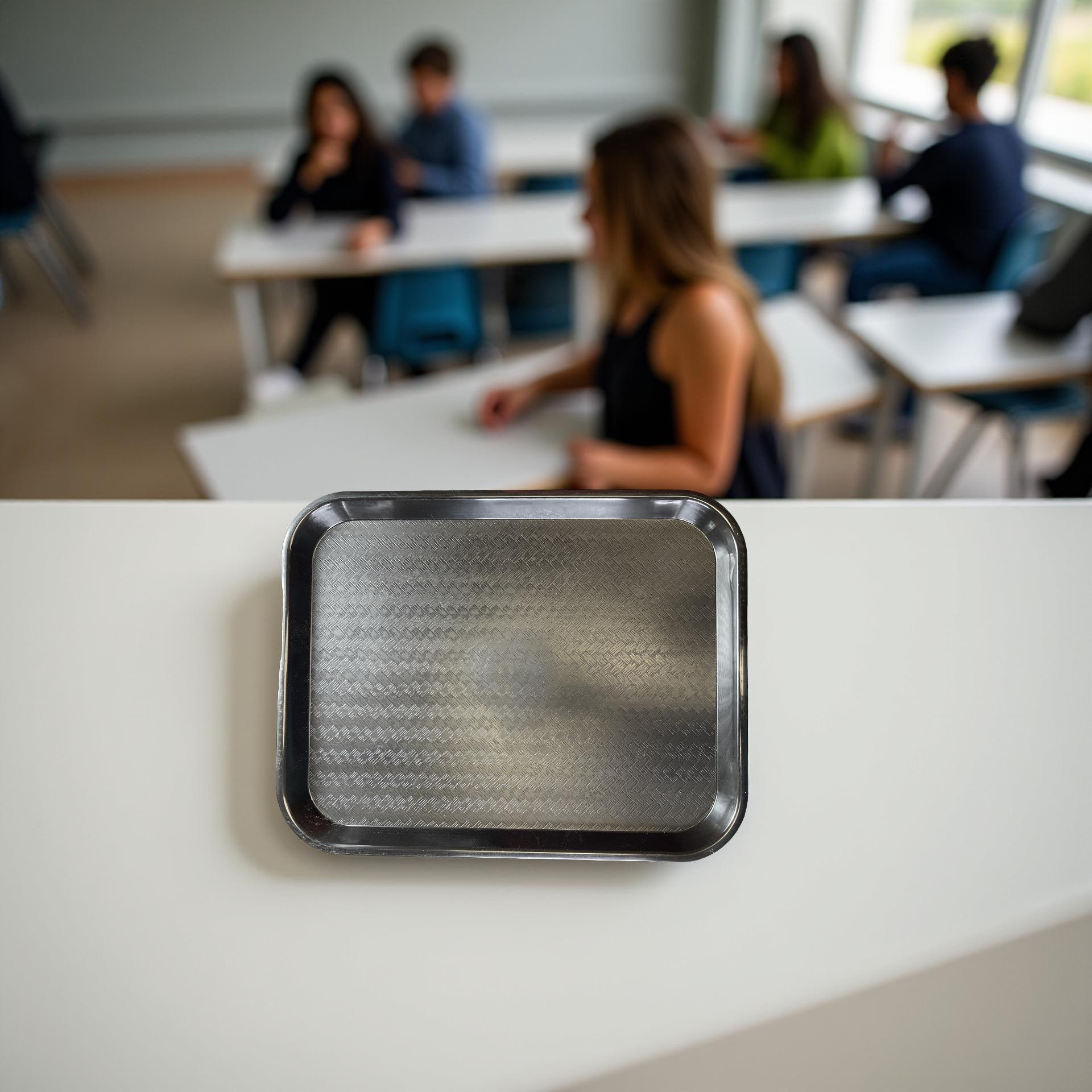 School Cafeteria Tray, Black, Full Size High Quality, 18 x 14 3