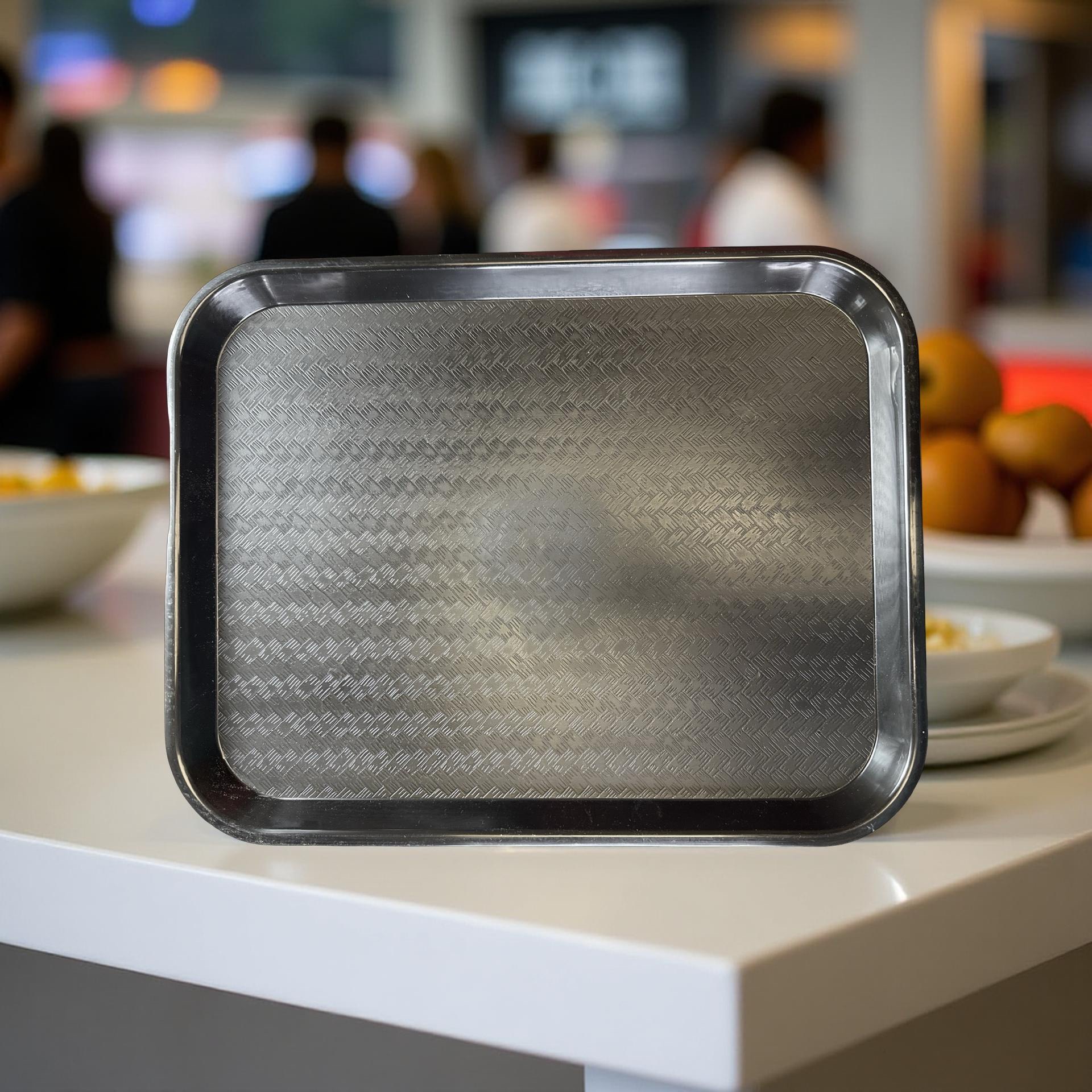 School Cafeteria Tray, Black, Full Size High Quality, 18 x 14 4