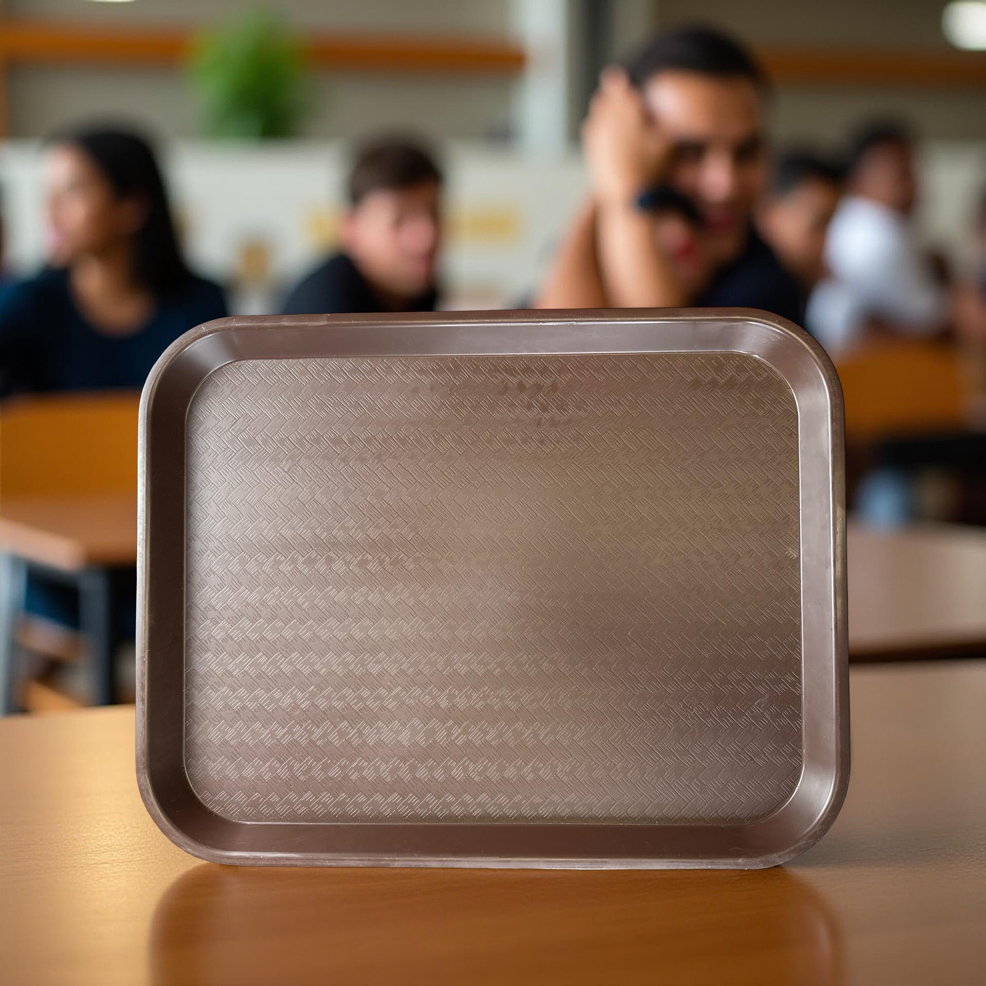 School Cafeteria Tray, Brown, Full Size High Quality, 18 x 14 5