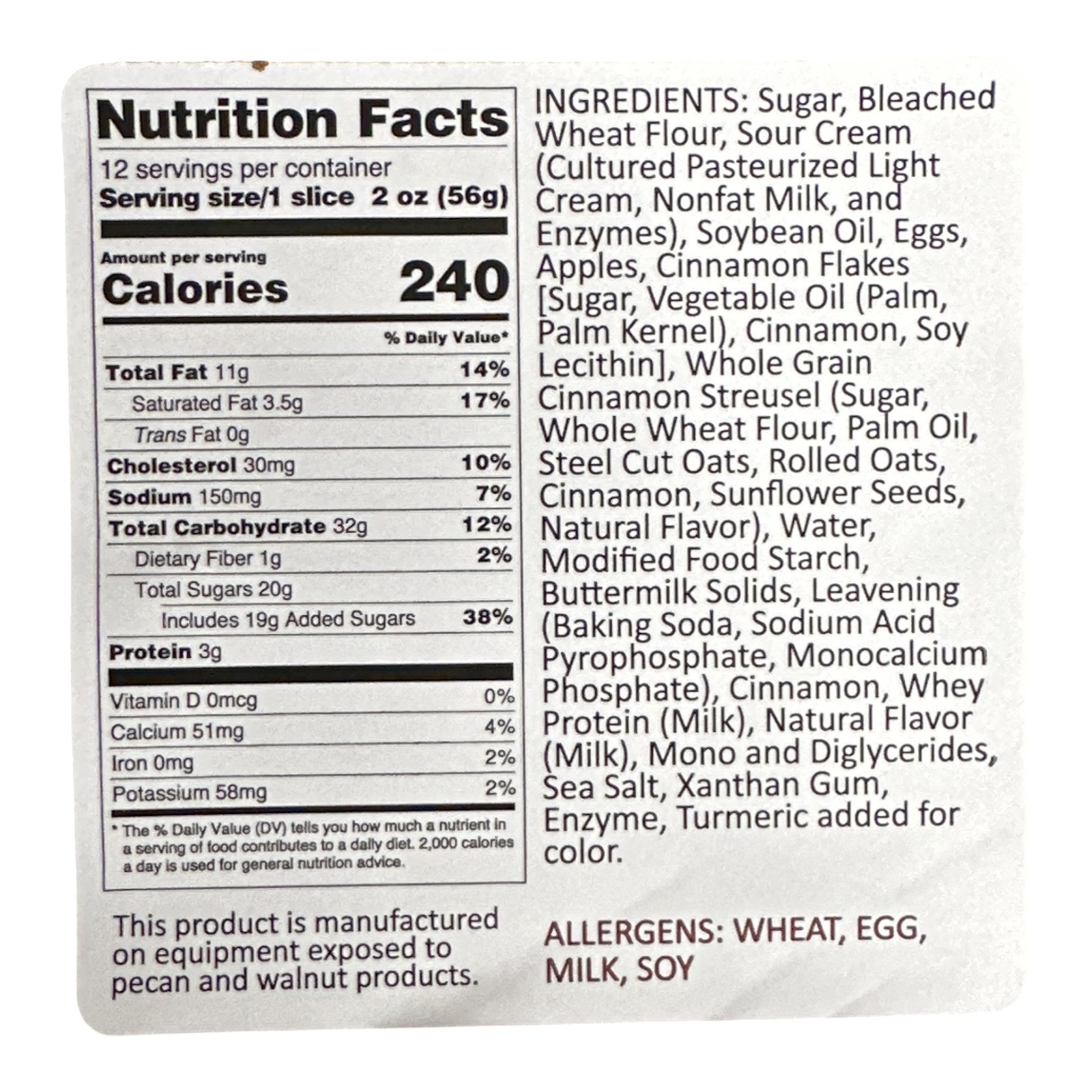 Carlotta's Bakery Round Cinnamon Streusel Coffee Cakes (24 Oz, Apple Cinnamon) 3