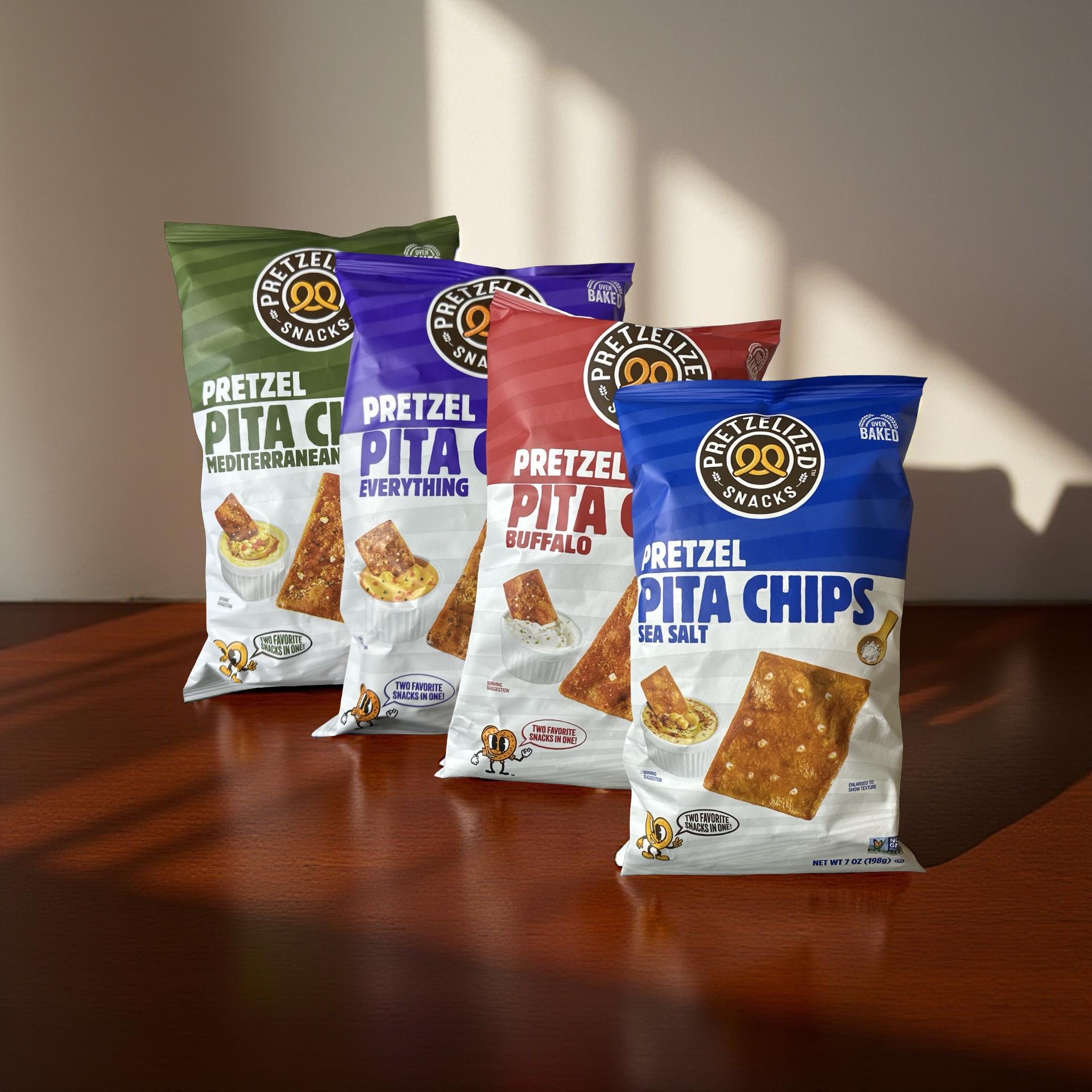 Pretzelized Cracker Chips 3 Flavor Variety Featuring Honey Mustard, Cheddar and Sea Salt 7