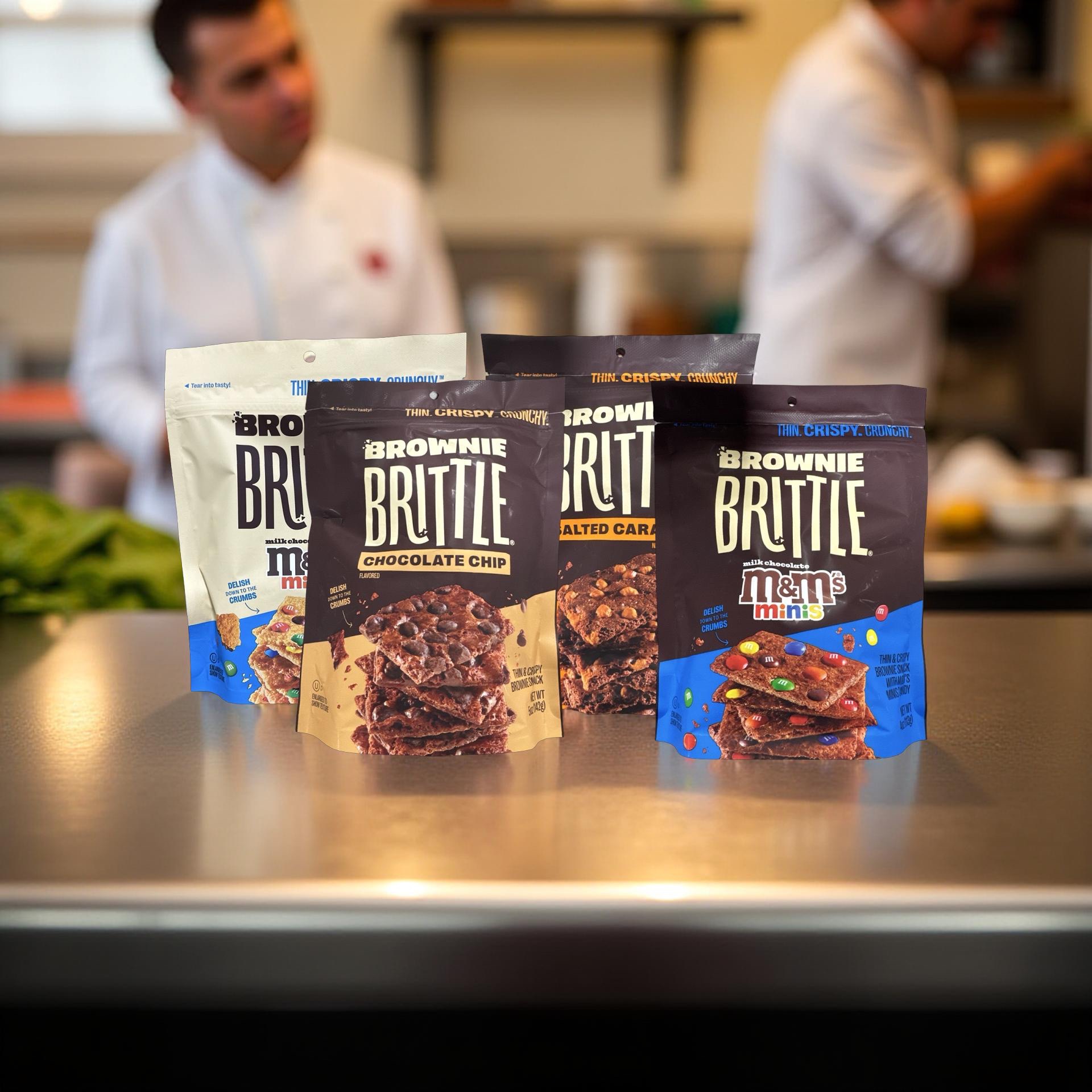 Brownie Brittle Variety Pack. 4 Flavors: Chocolate Chip, Blondie M&M, Salted Caramel and M&M 3