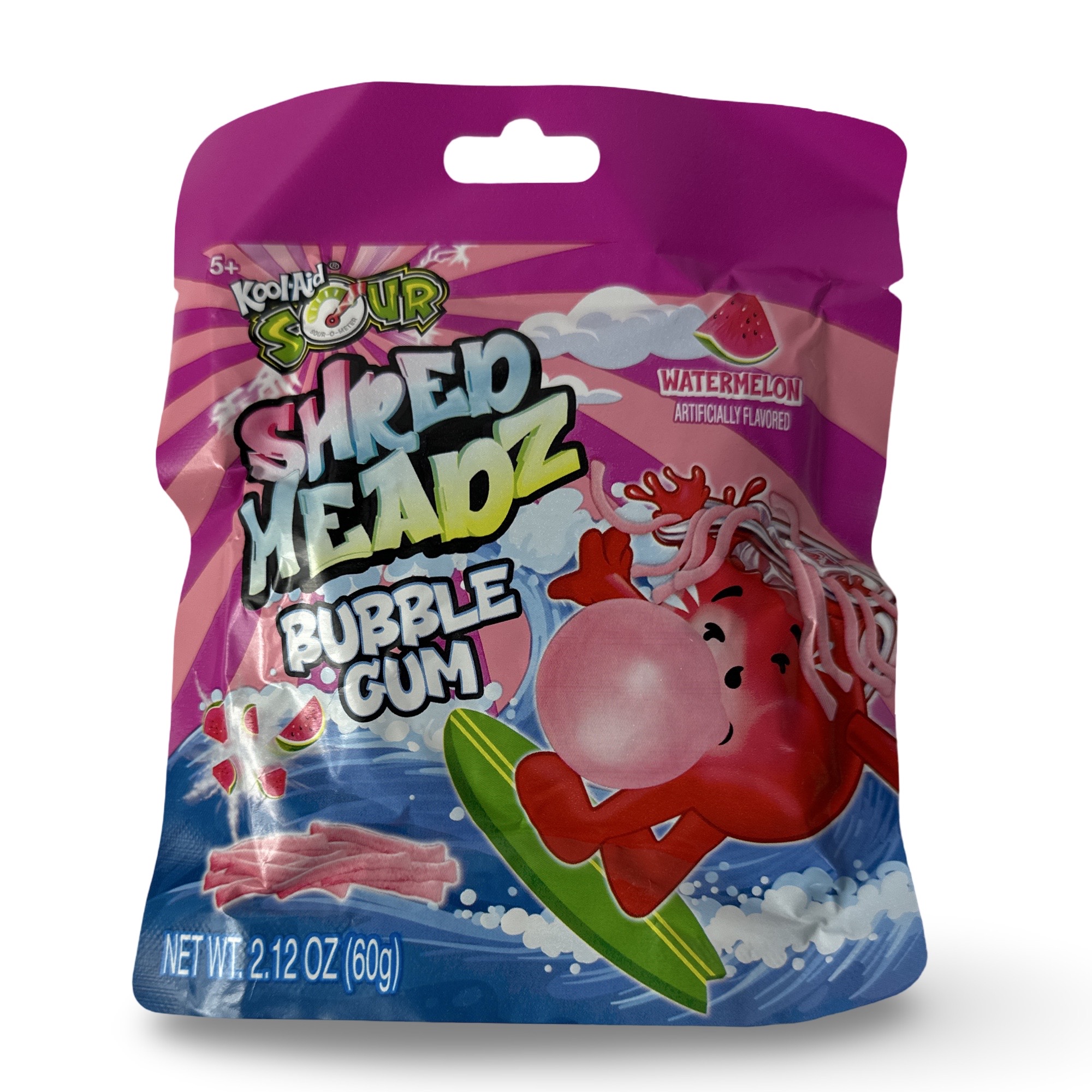 Kool-Aid Shred Headz Sour Watermelon Shredded Chewing Gum, 2.1 Oz, 3 Packs 2
