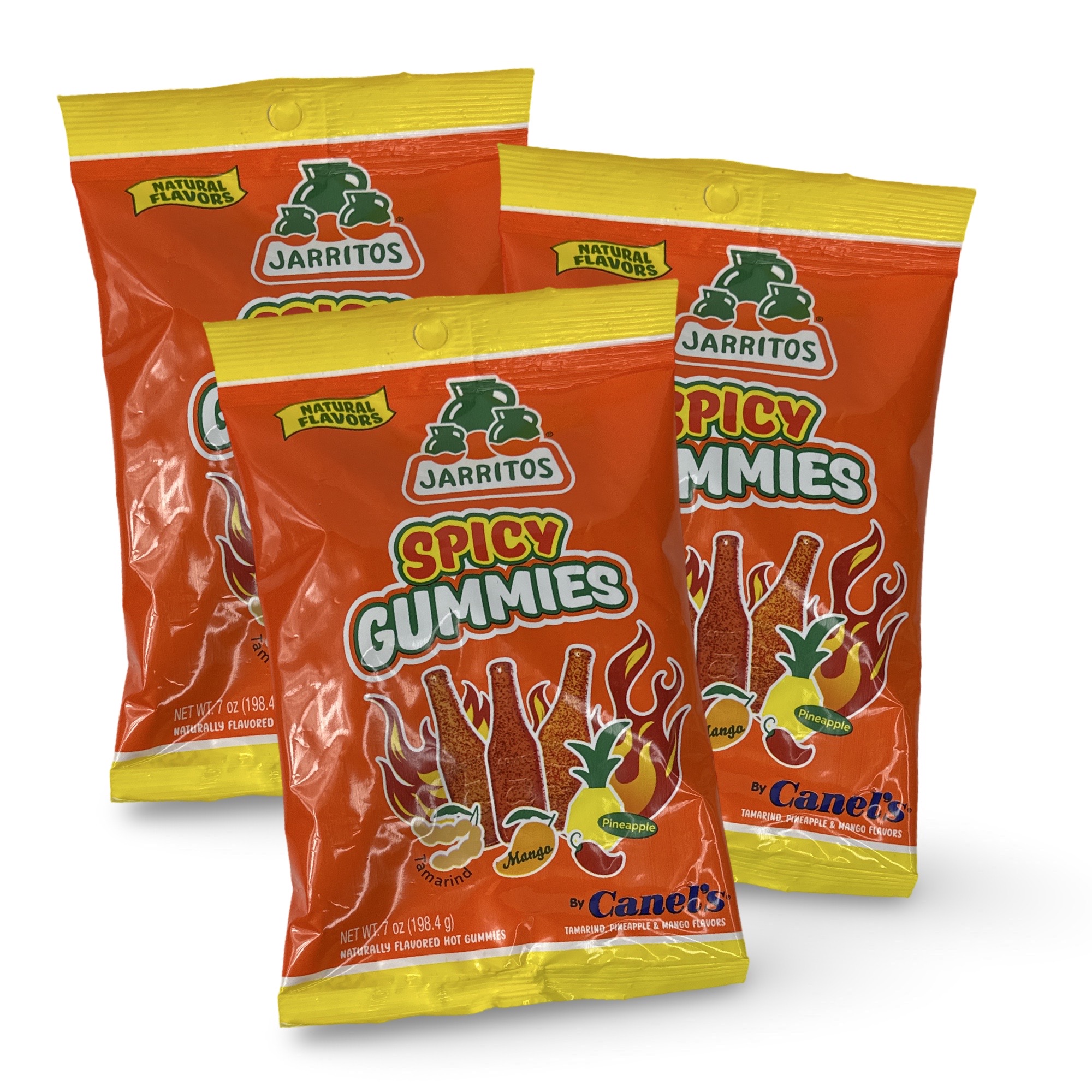 Jarritos Spicy Gummies: 7 oz, 3x Bags (Mango, Tamarind, Pineapple)