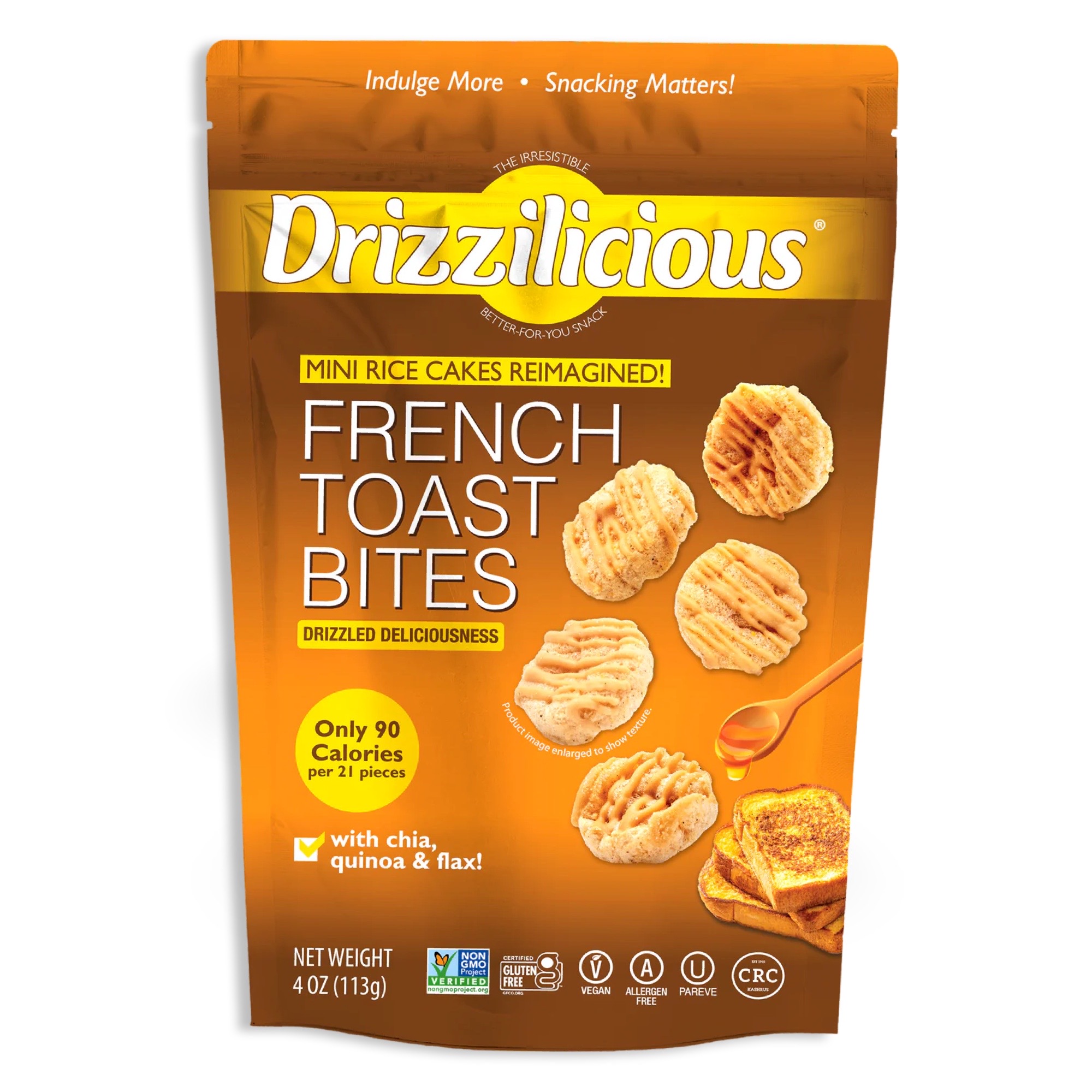 Drizzilicious Mini Rice Cake Bites 7 Flavor Variety Pack: Birthday, Cinnamon, Cookies & Cream, French Toast, Salted Caramel, Popcorn and Very Berry 9