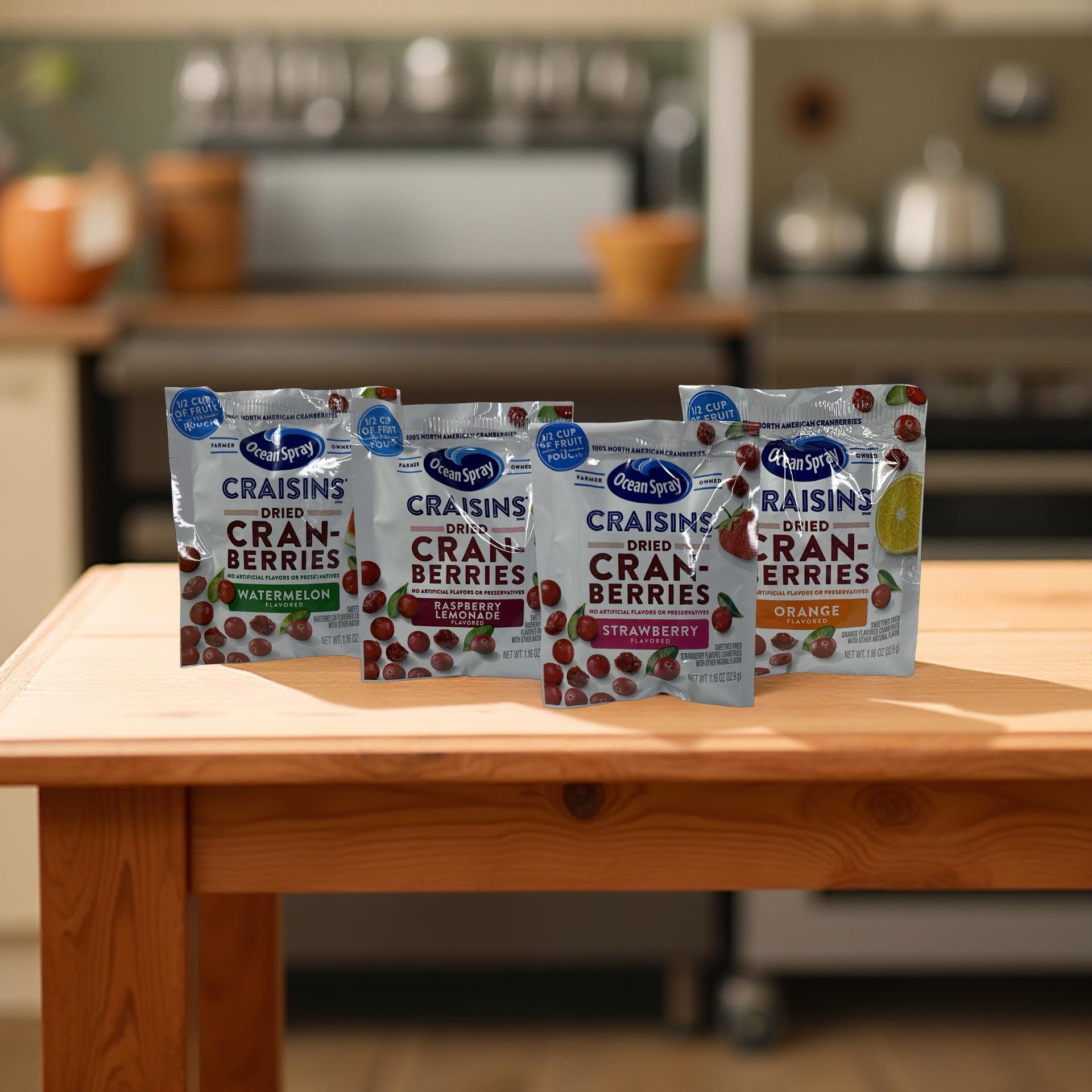Ocean Spray Craisins Individual To-Go Packs, Variety Includes Orange, Strawberry, Watermelon and Raspberry Lemonade, 20 Count 4