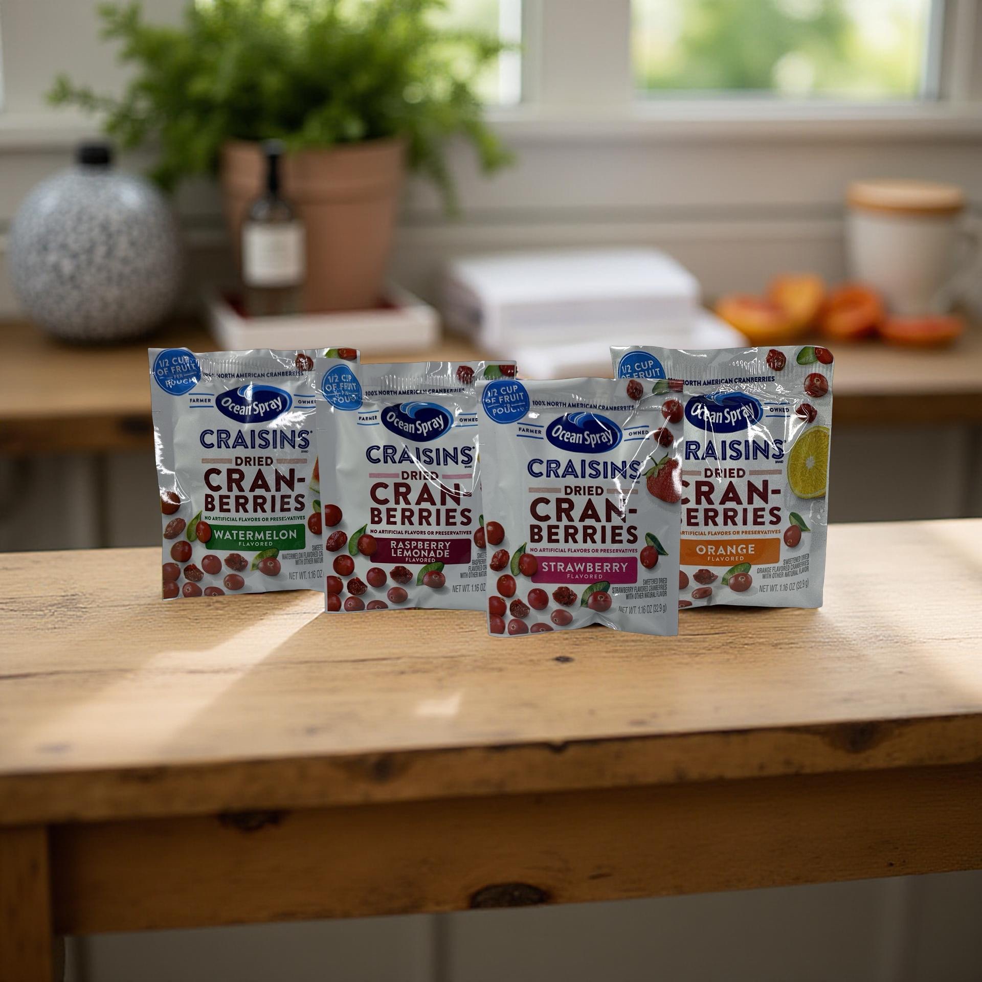 Ocean Spray Craisins Individual To-Go Packs, Variety Includes Orange, Strawberry, Watermelon and Raspberry Lemonade, 20 Count 5