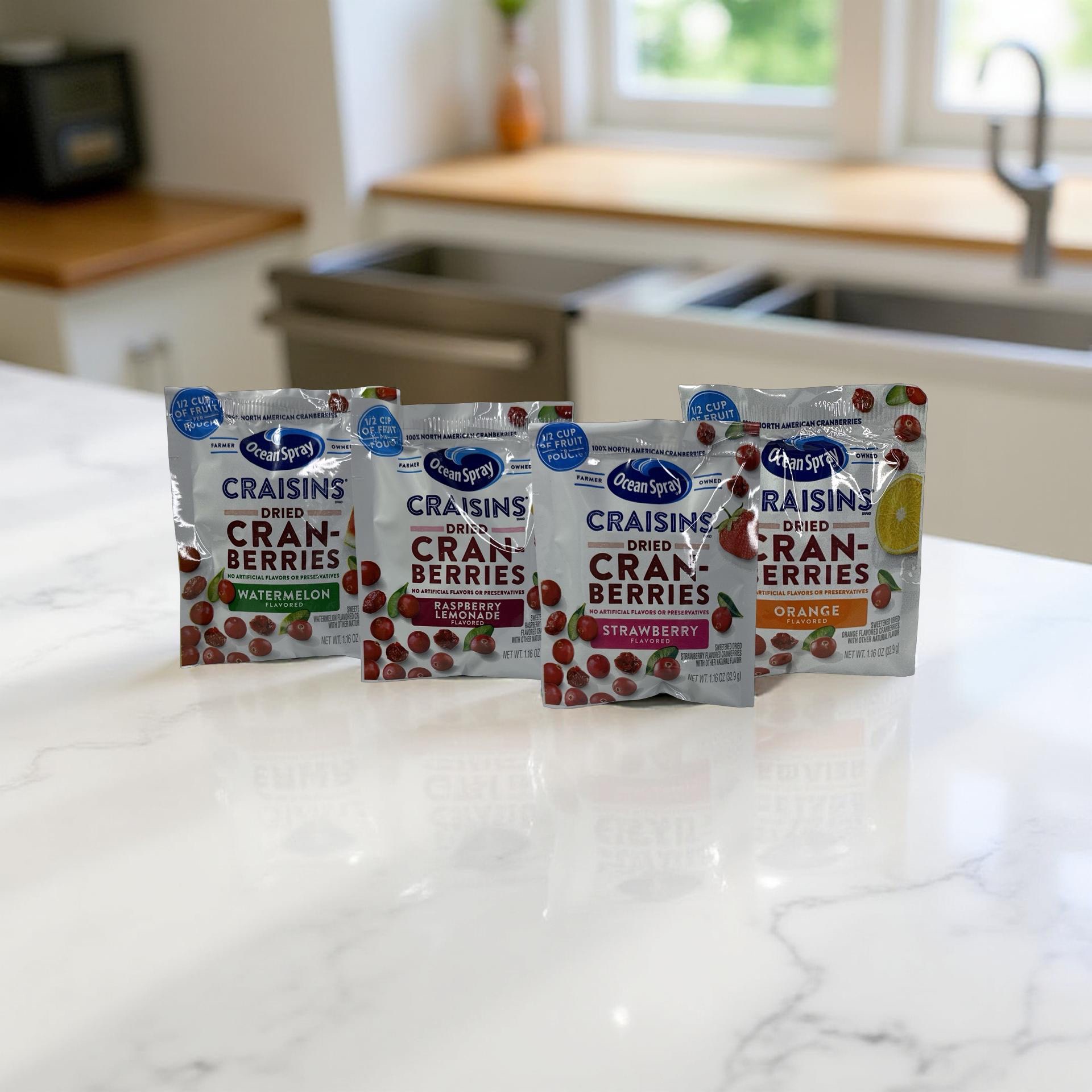 Ocean Spray Craisins Individual To-Go Packs, Variety Includes Orange, Strawberry, Watermelon and Raspberry Lemonade, 20 Count 3