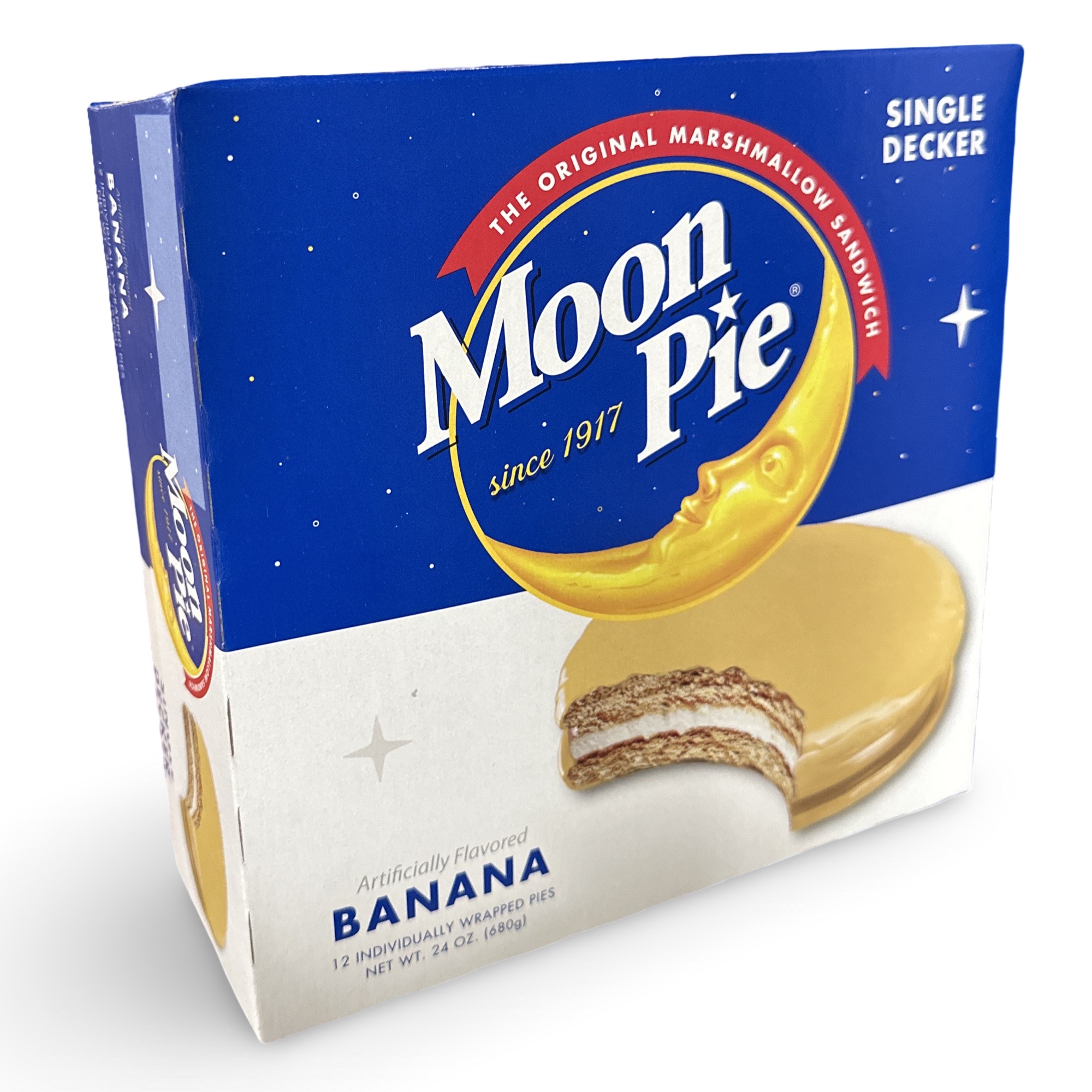 Moon Pie Single Decker Original Marshmallow Sandwich - Banana | 12 Count Box