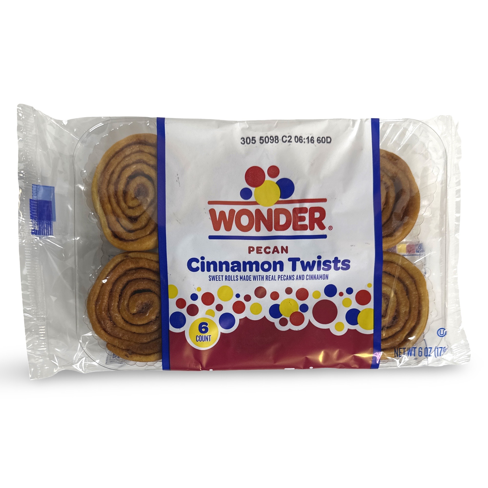 Wonder Cinnamon Pecan Spins Snack Cakes, 6 Pack Sleeves, 18 Per Case (108 Total Pecan Spins)