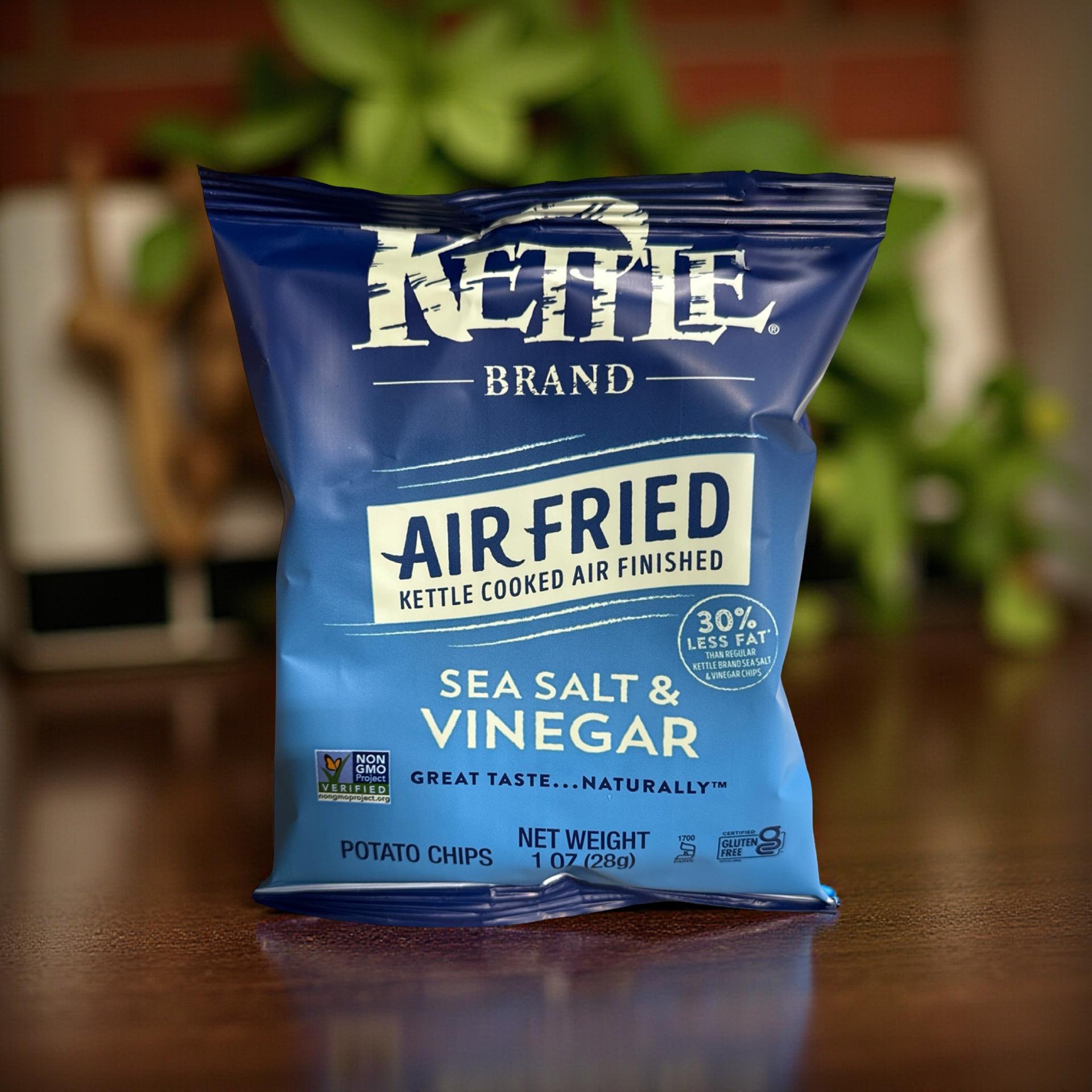 Kettle Brand Air Fried Kettle Cooked Salt & Vinegar Chips, 1 oz, 8 Pack 4