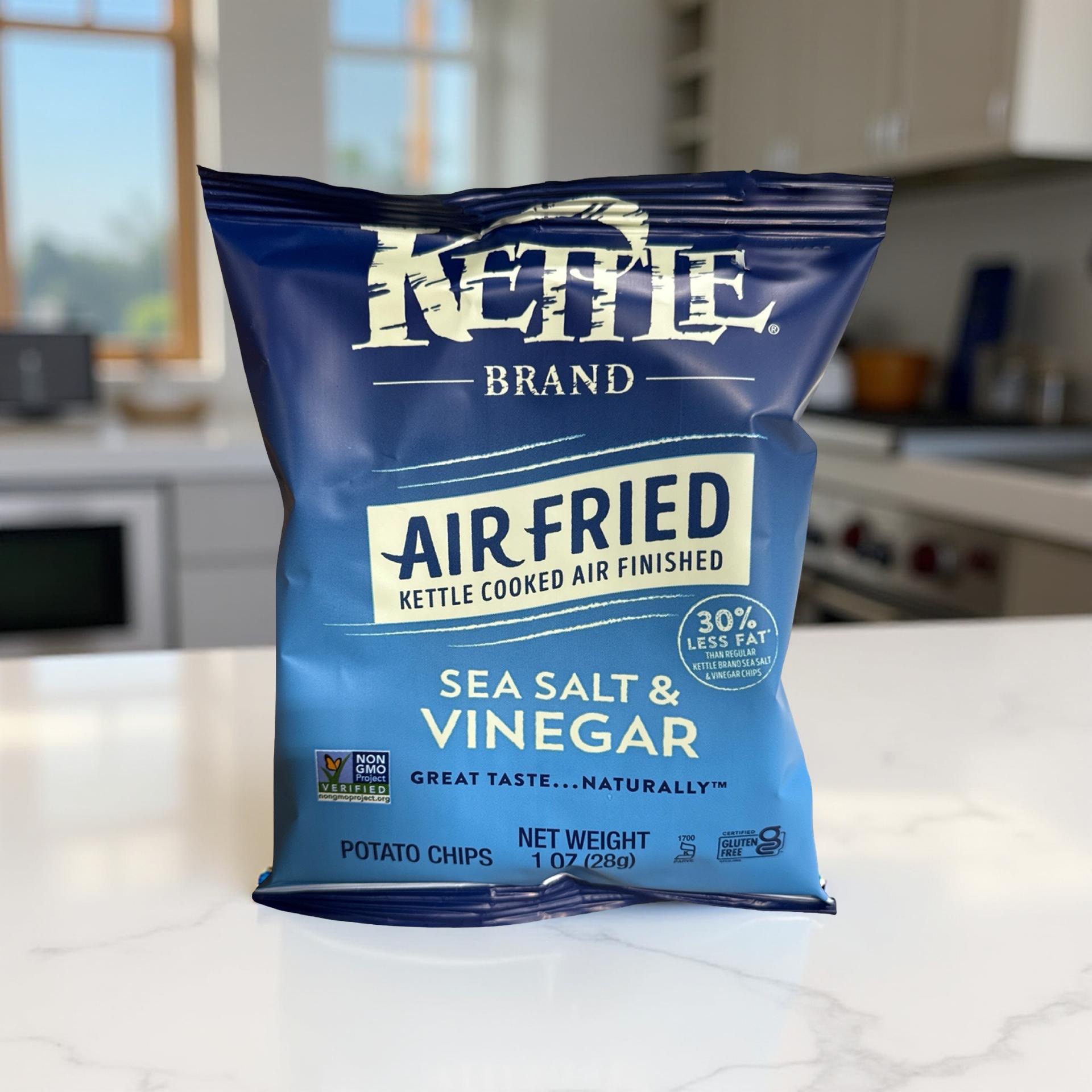 Kettle Brand Air Fried Kettle Cooked Salt & Vinegar Chips, 1 oz, 8 Pack 5