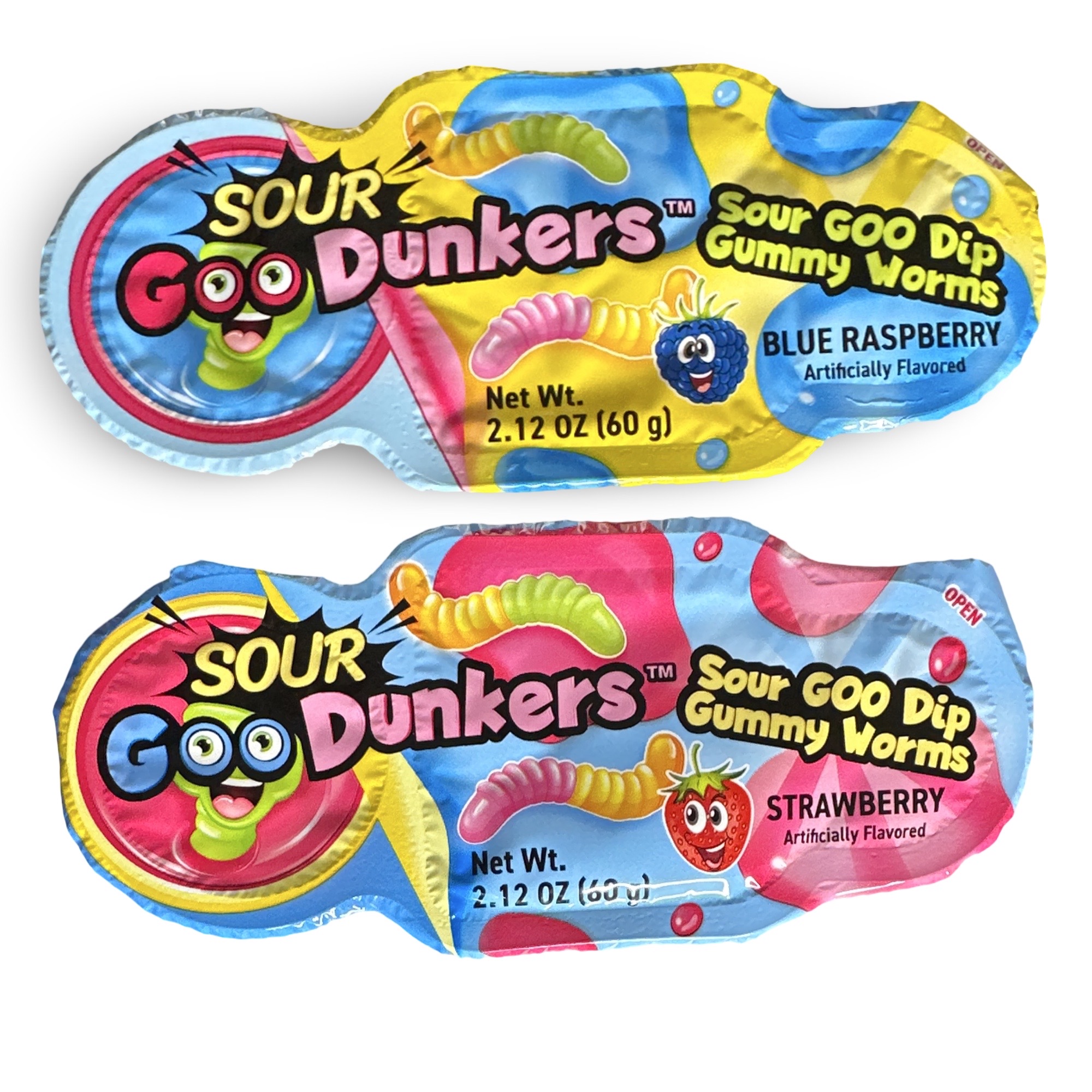Sour Dunkers, Sour Goo Dip Gummy Worms To-Go Packs, Full Box, 12 Packs 2