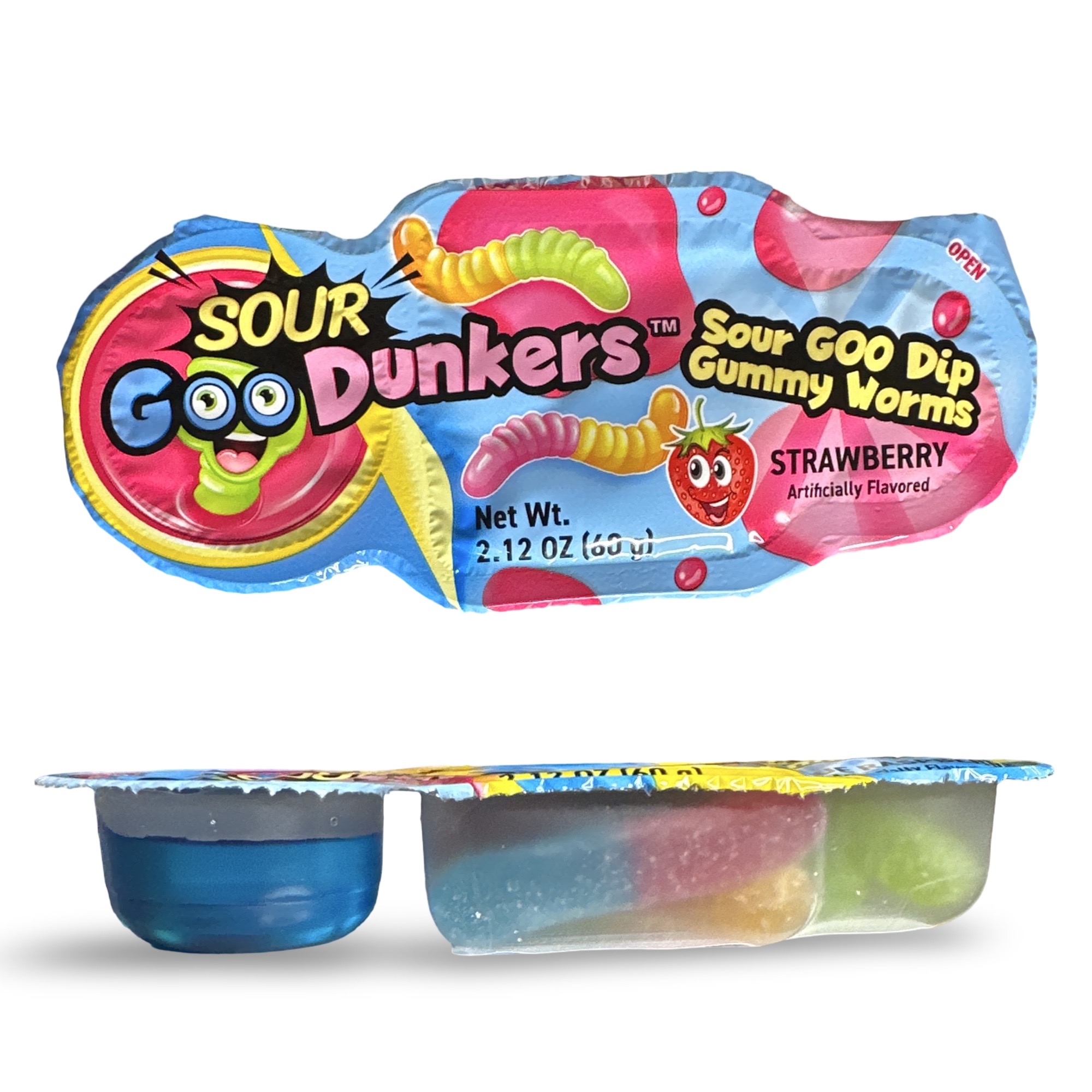 Sour Dunkers, Sour Goo Dip Gummy Worms To-Go Packs, Full Box, 12 Packs 5