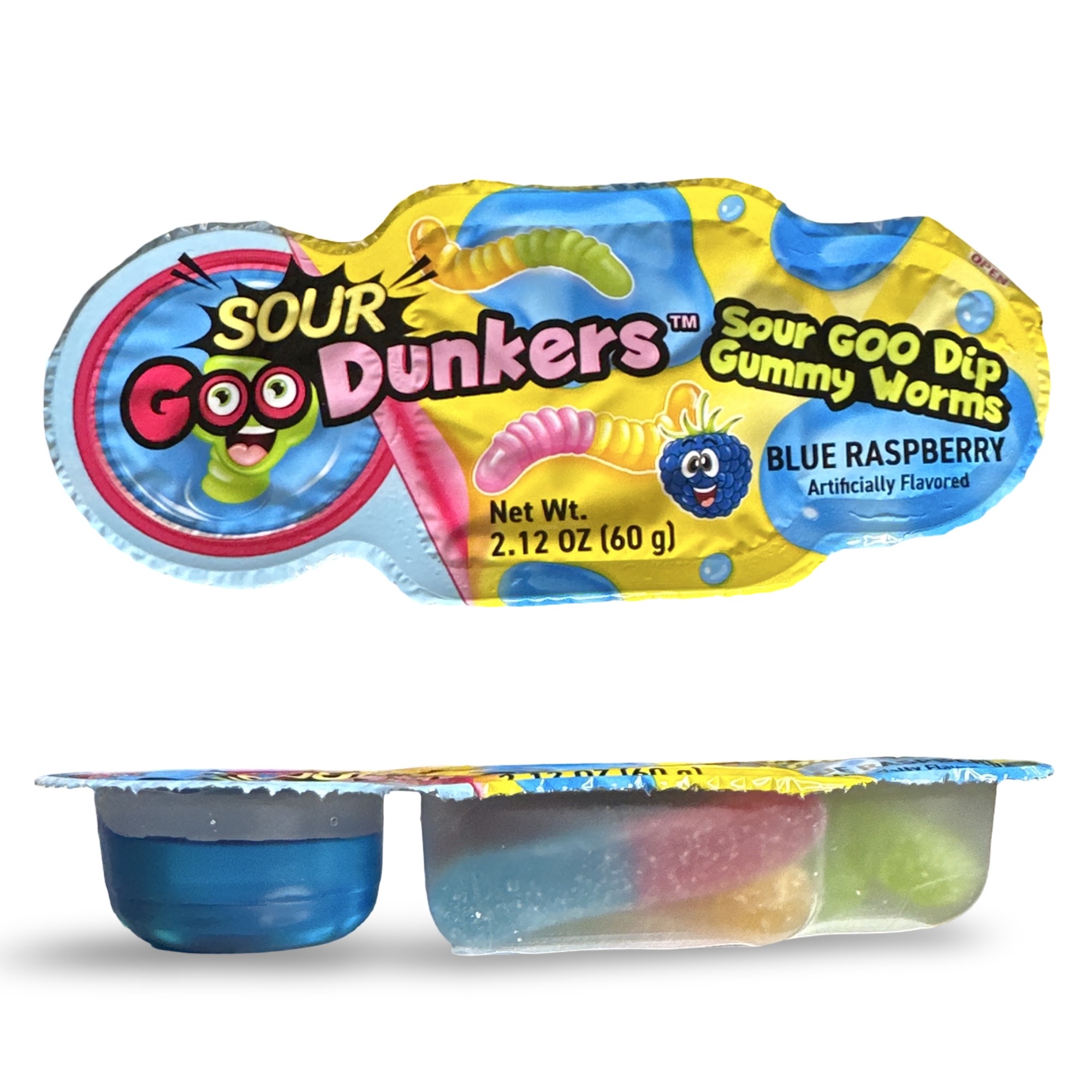Sour Dunkers, Sour Goo Dip Gummy Worms To-Go Packs, Full Box, 12 Packs 6