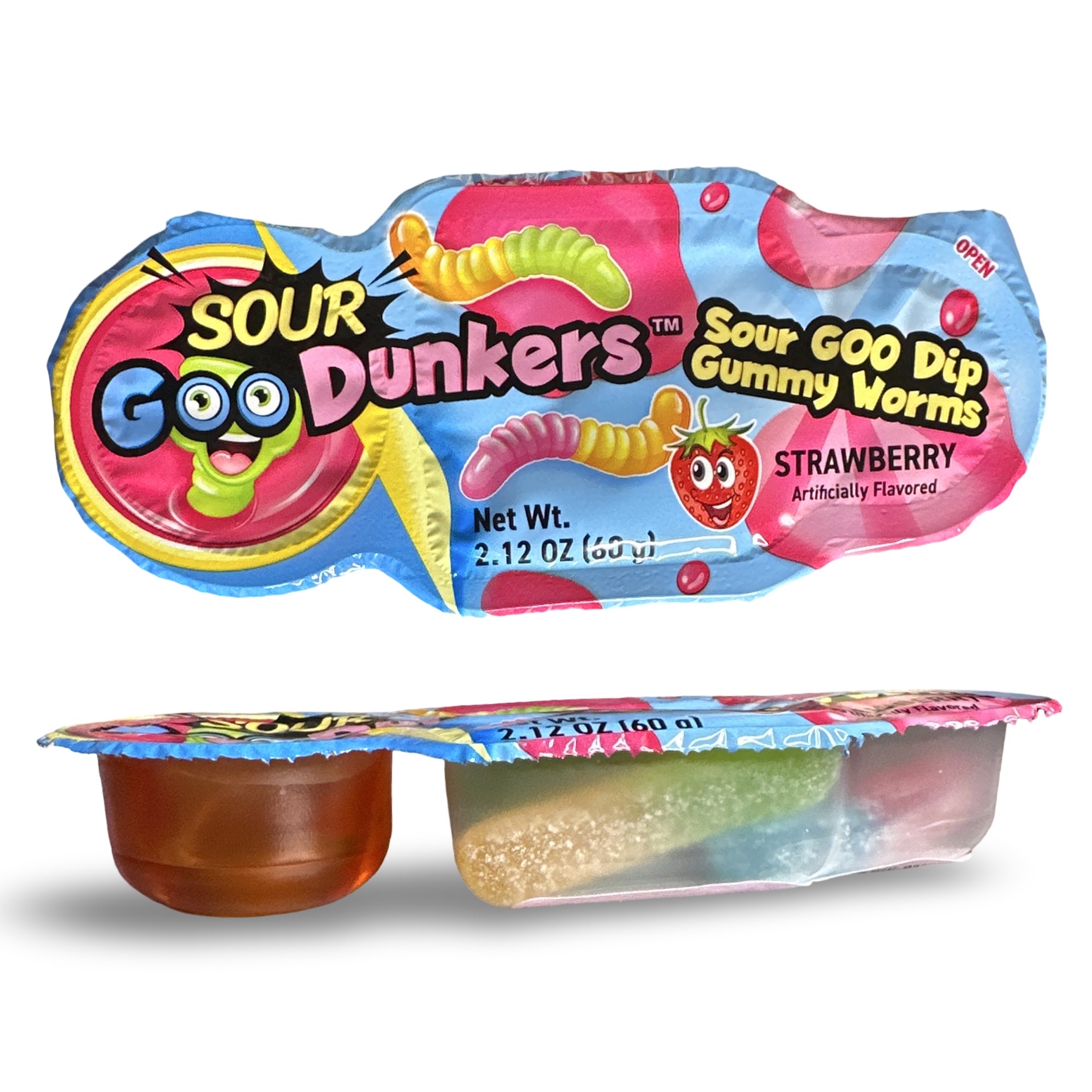Sour Dunkers, Sour Goo Dip Gummy Worms To-Go Packs, Full Box, 12 Packs 7