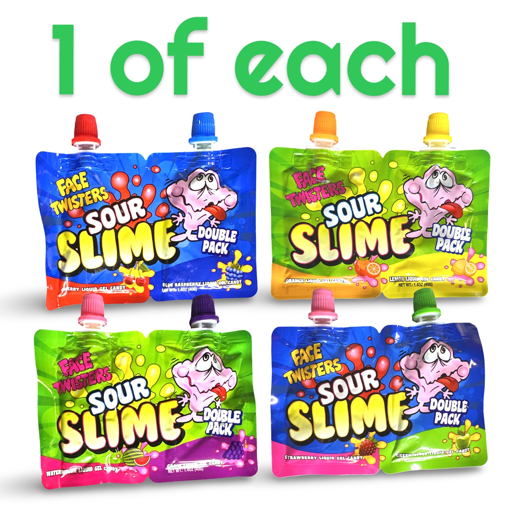 Sour Candy Big Size Candies | Foamer, Spray and Slime Full Sampler With Sour Belts, 18 Pack 4