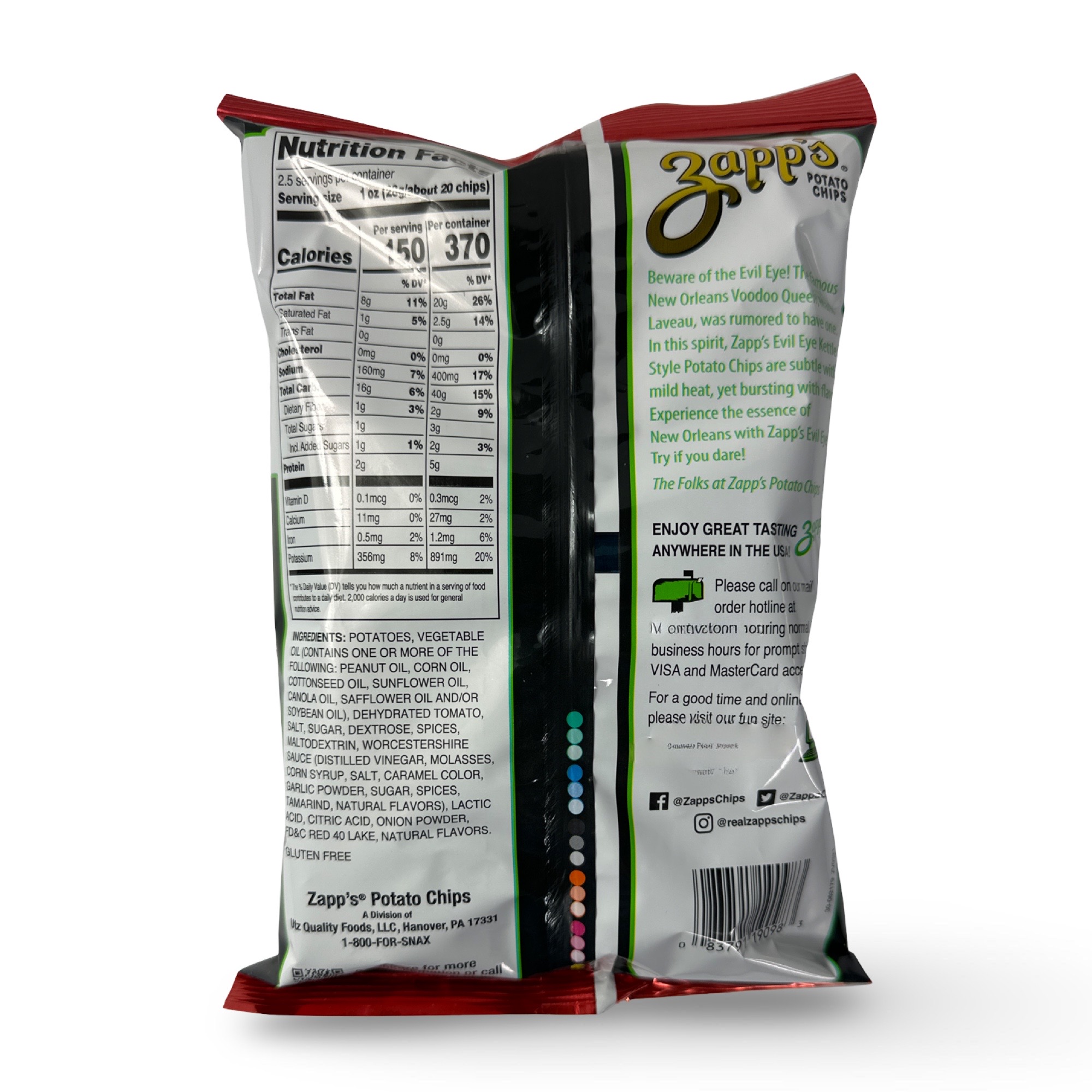 Zapp's New Orleans Evil Eye Kettle Chips, 2.5 Oz, 2 Bags 3