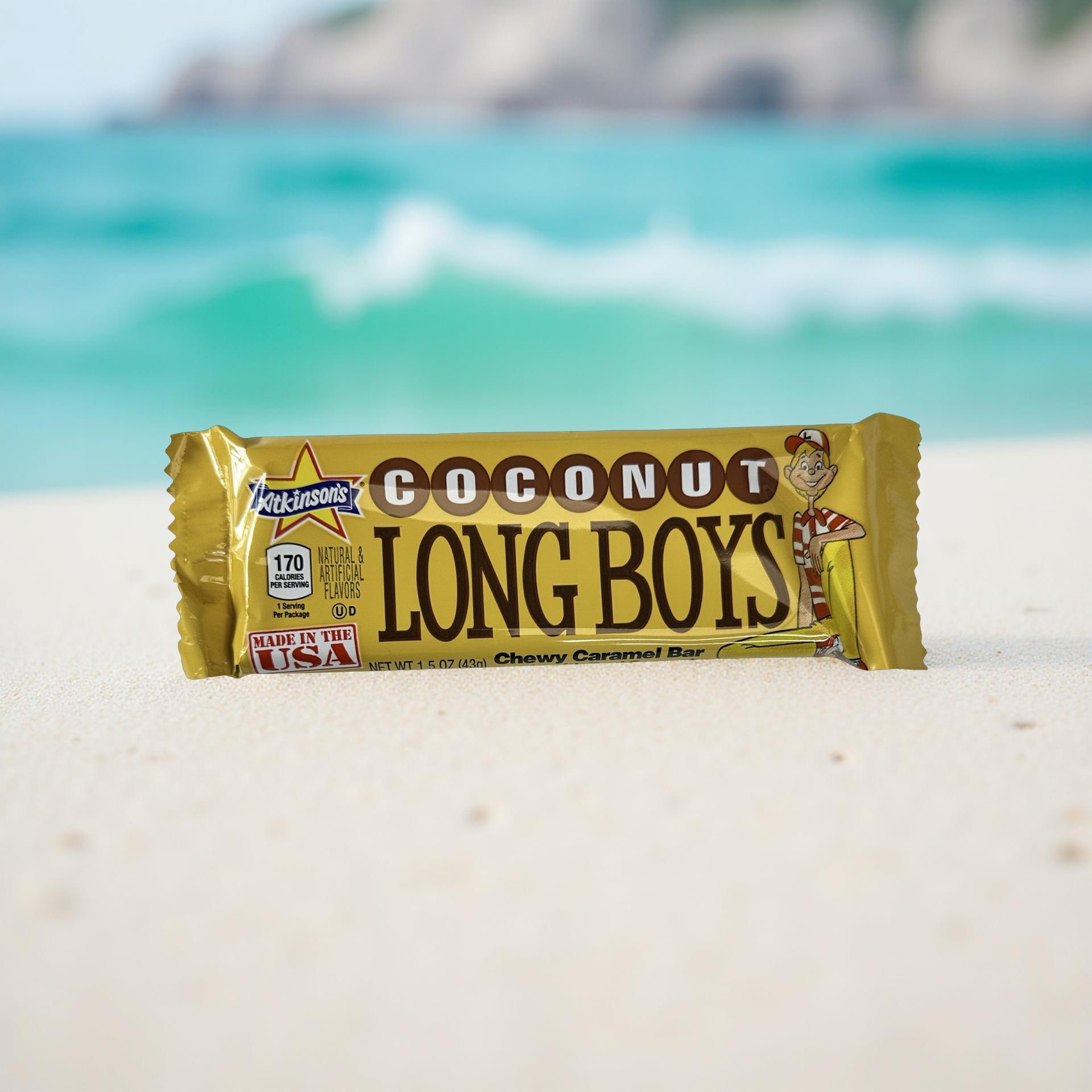 Coconut Long Boys Nostalgic New Orleans Chewy Candy Full Size Candy Bars, 4 Total 4