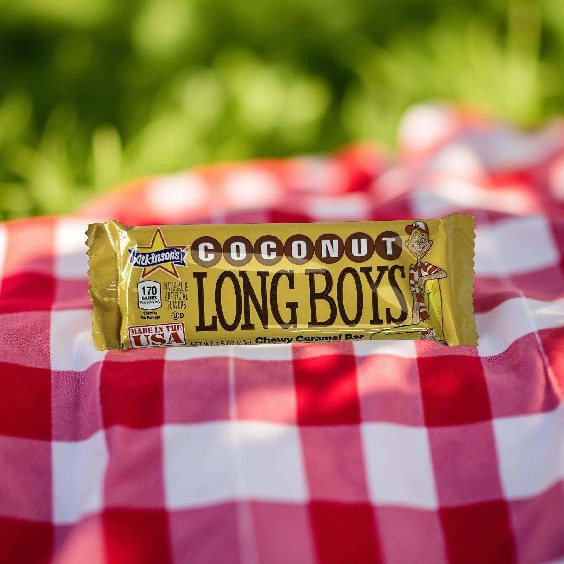 Coconut Long Boys Nostalgic New Orleans Chewy Candy Full Size Candy Bars, 4 Total 5