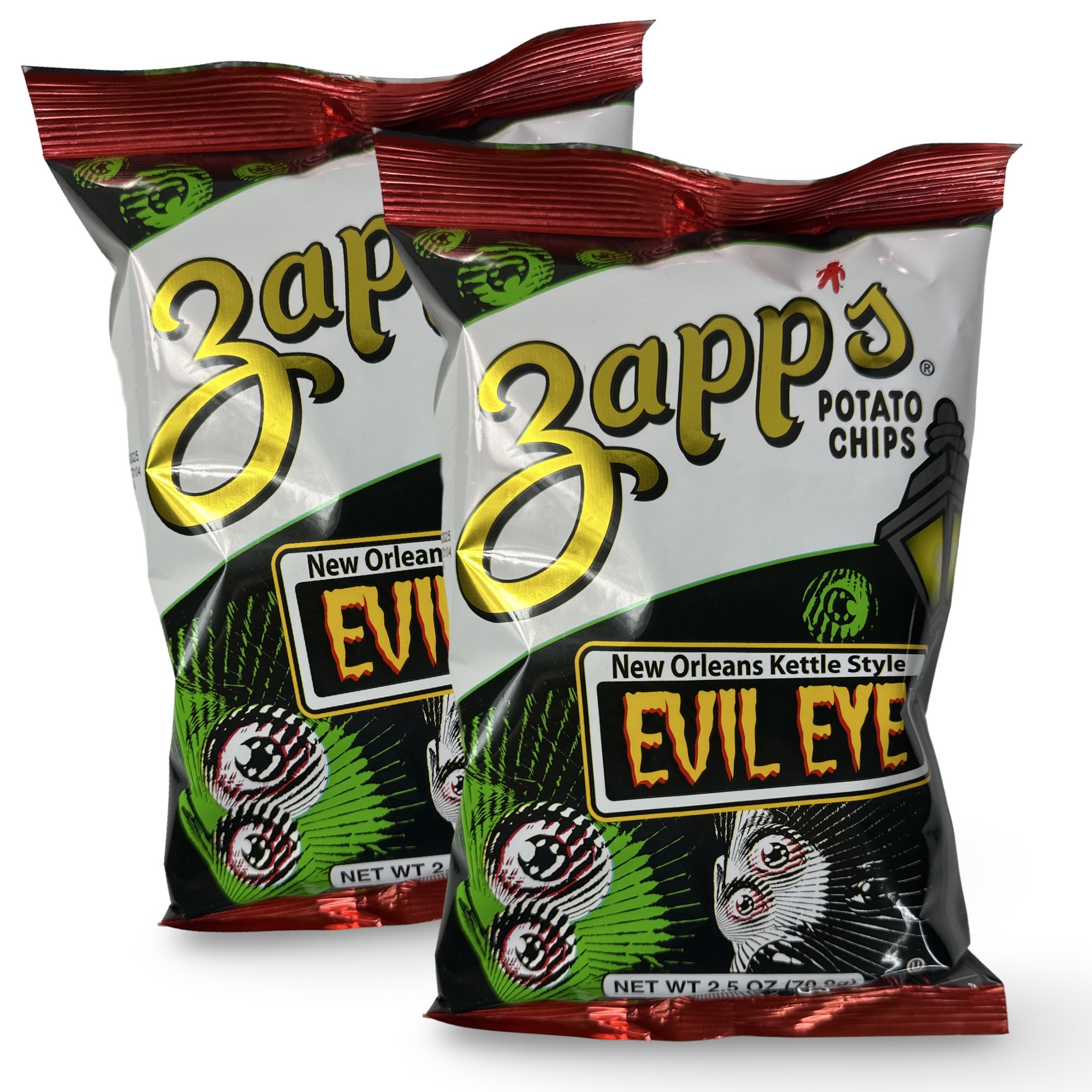Zapp's New Orleans Evil Eye Kettle Chips, 2.5 Oz, 2 Bags
