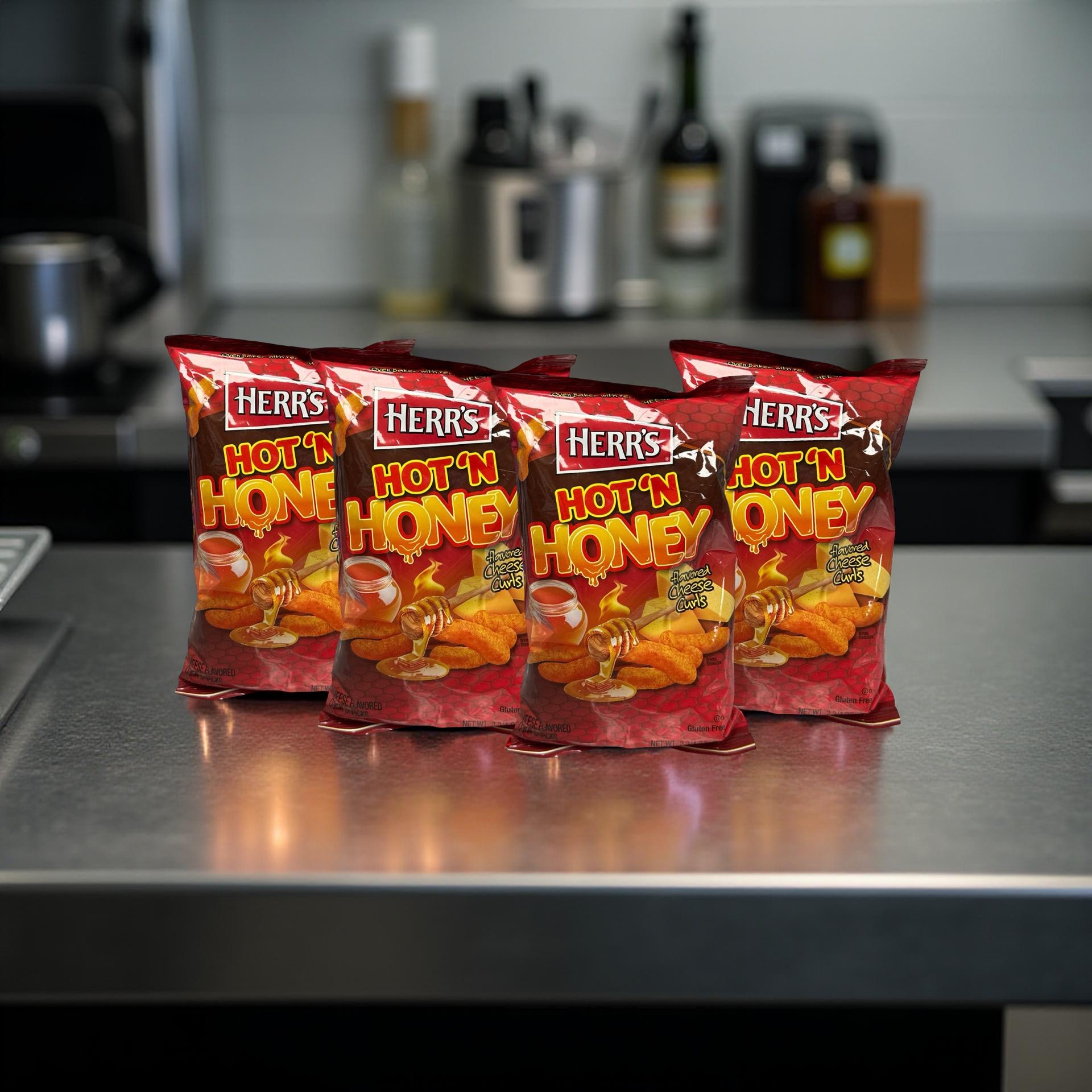 Herr's  Hot N Honey Cheese Curl Puffs, 2.75 Oz, 4 Bags 7