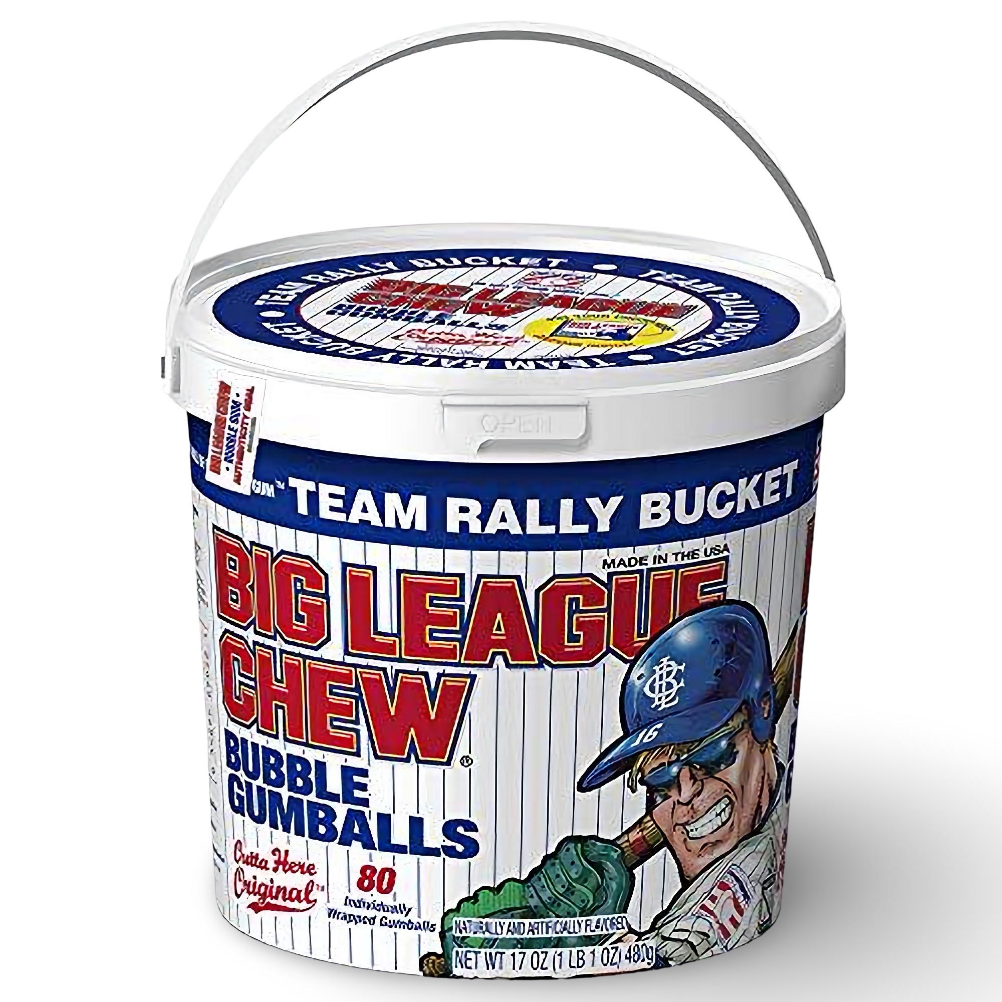 Big League Chew - Original Bubble Gum Flavor + 80pcs Individually Wrapped Gumballs + For Games, Concessions, Picnics & such